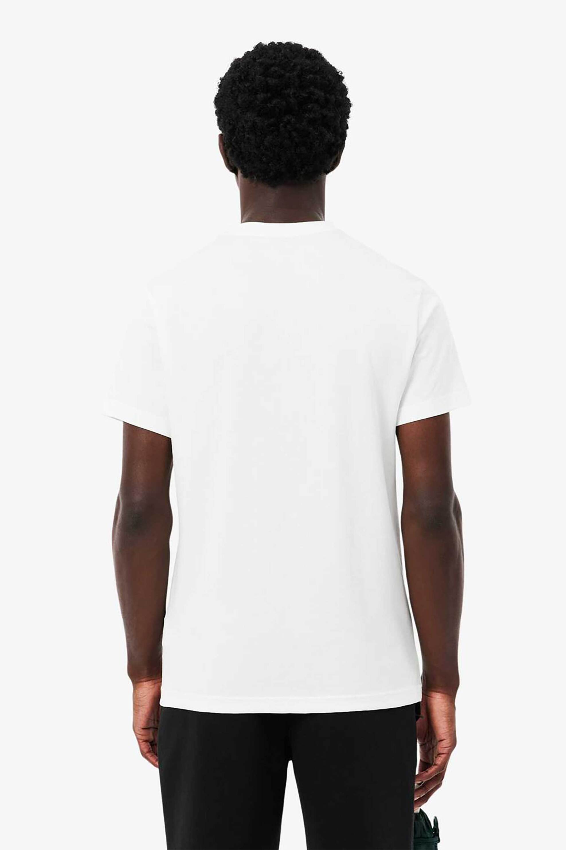 Lacoste Ανδρικό T-Shirt με Crocodile Print Regular Fit - Th6682 Λευκό