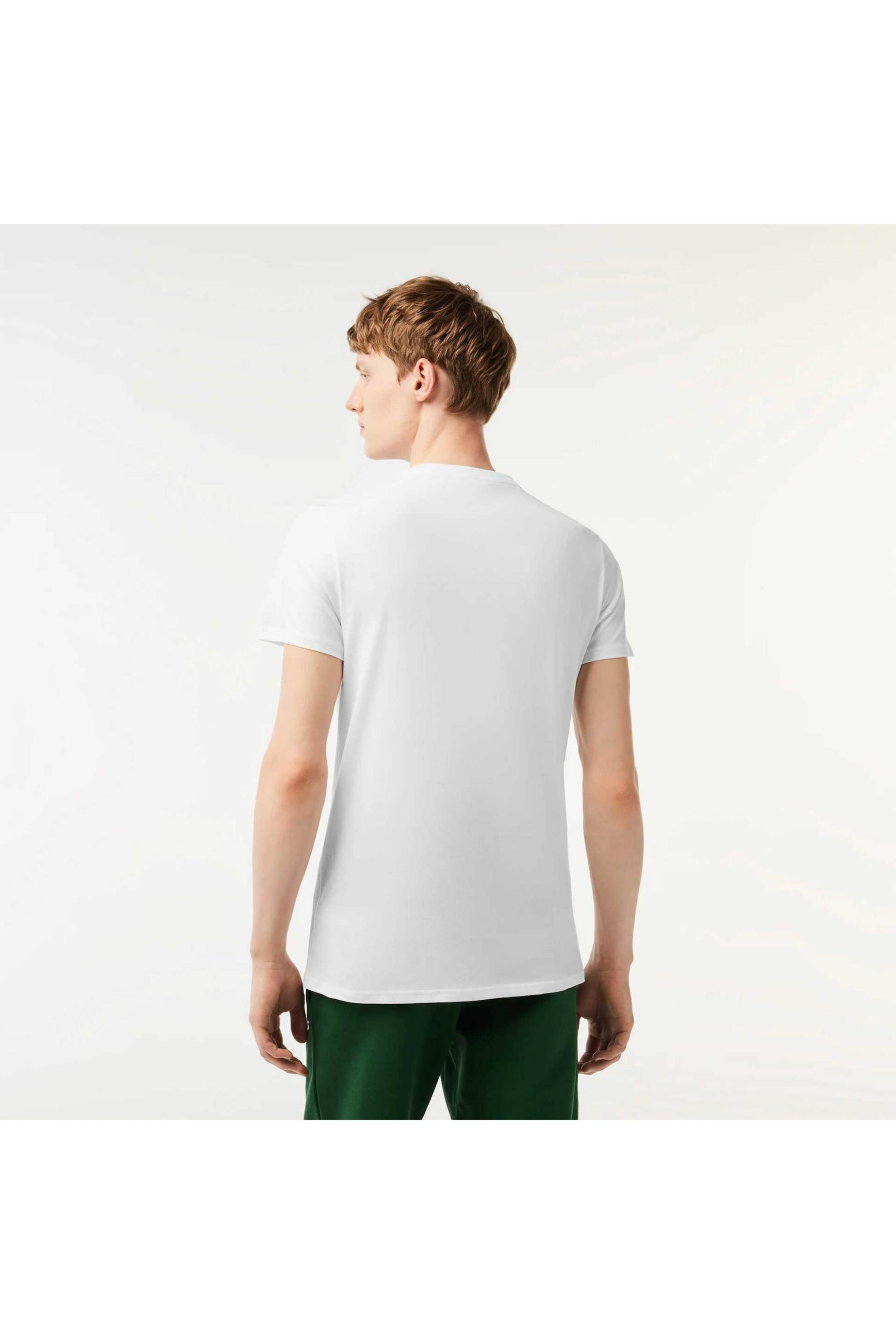 Lacoste ανδρικό T-shirt με κεντημένο λογότυπο Regular Fit - TH6709 Λευκό φωτογραφία