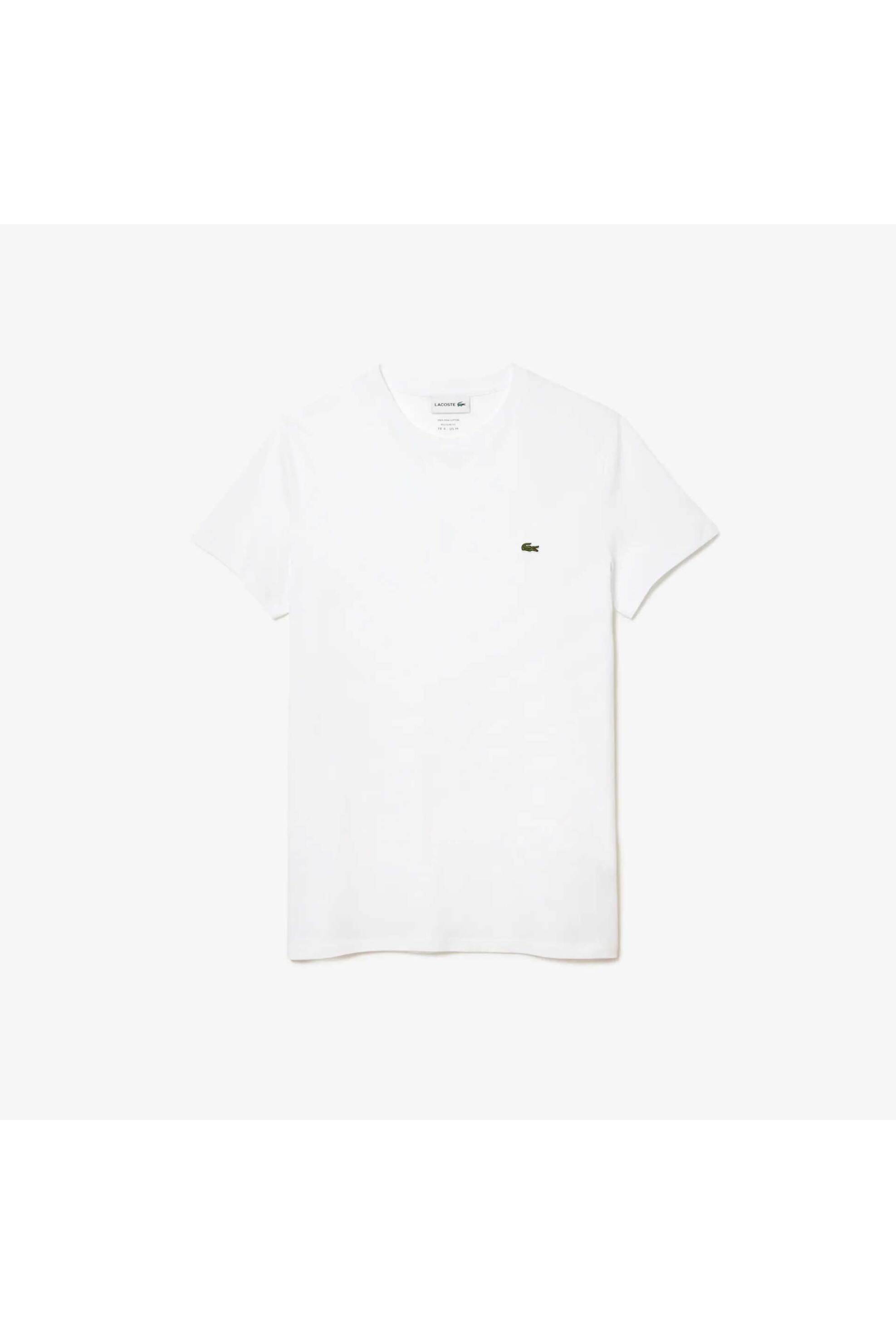 Lacoste ανδρικό T-shirt με κεντημένο λογότυπο Regular Fit - TH6709 Λευκό φωτογραφία