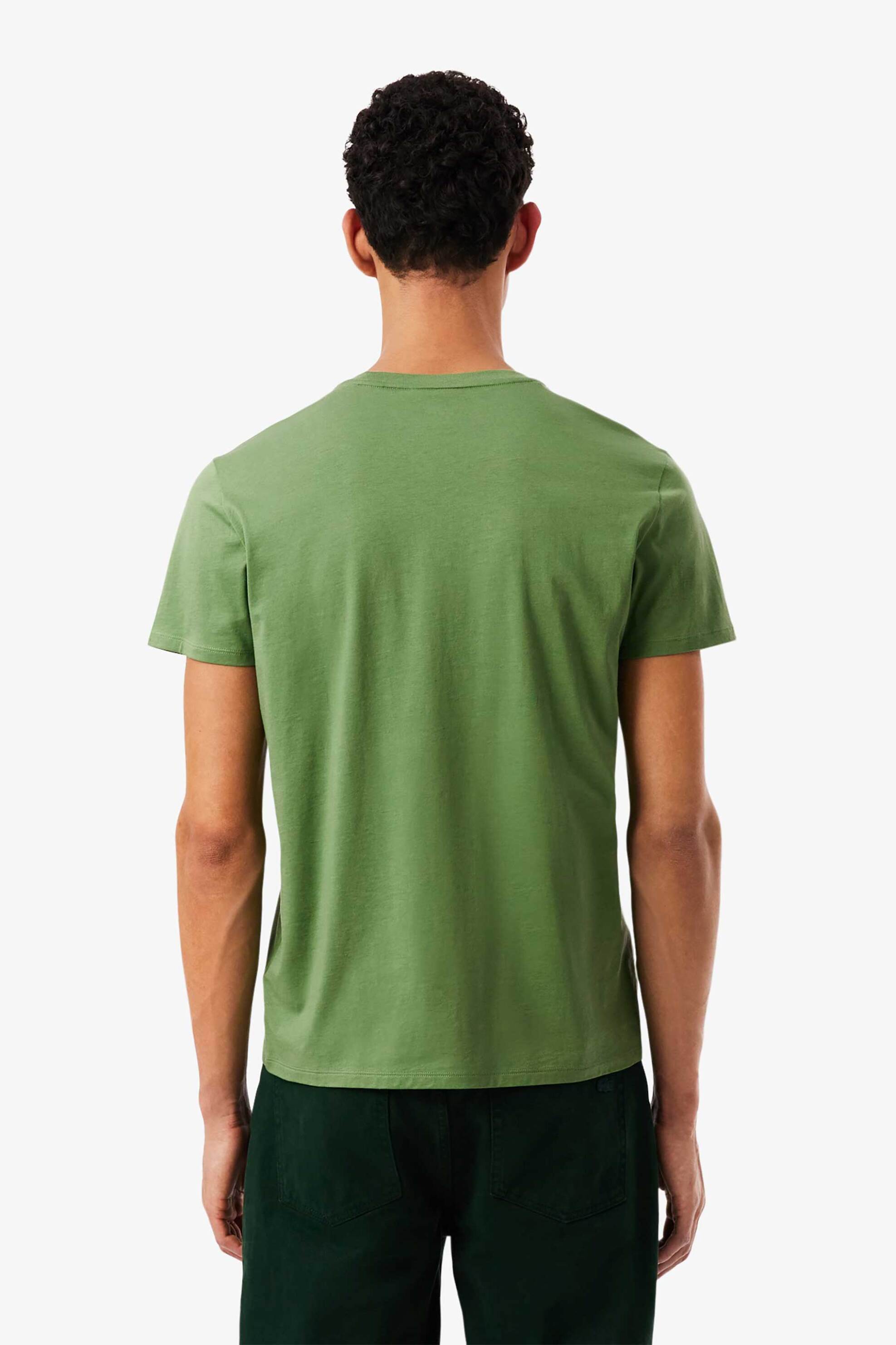 Lacoste Ανδρικό T-Shirt με Κεντημένο Λογότυπο Regular Fit - Th6709 Πράσινο