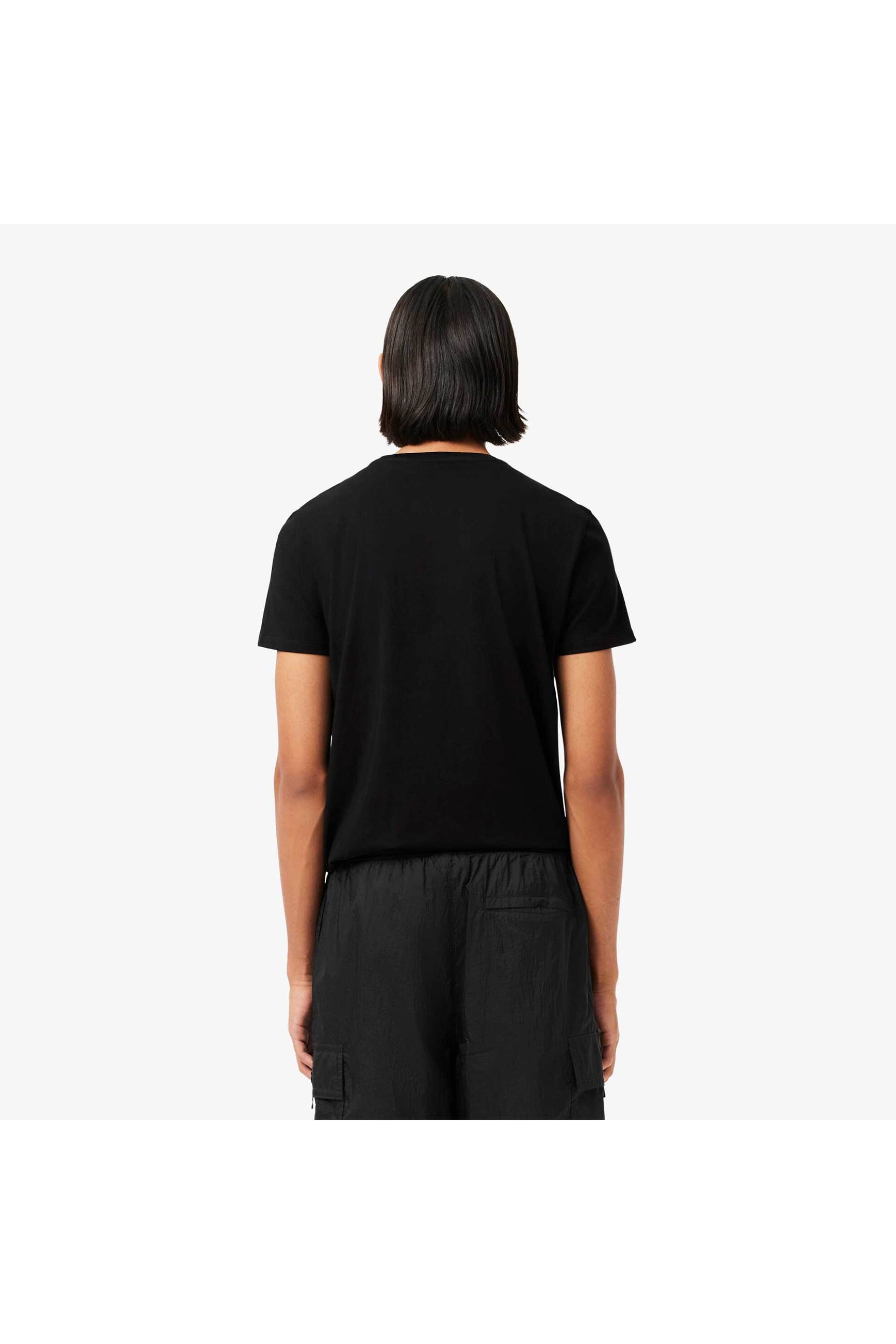Lacoste ανδρικό T-shirt με κεντημένο λογότυπο Regular Fit - TH6709 Μαύρο φωτογραφία