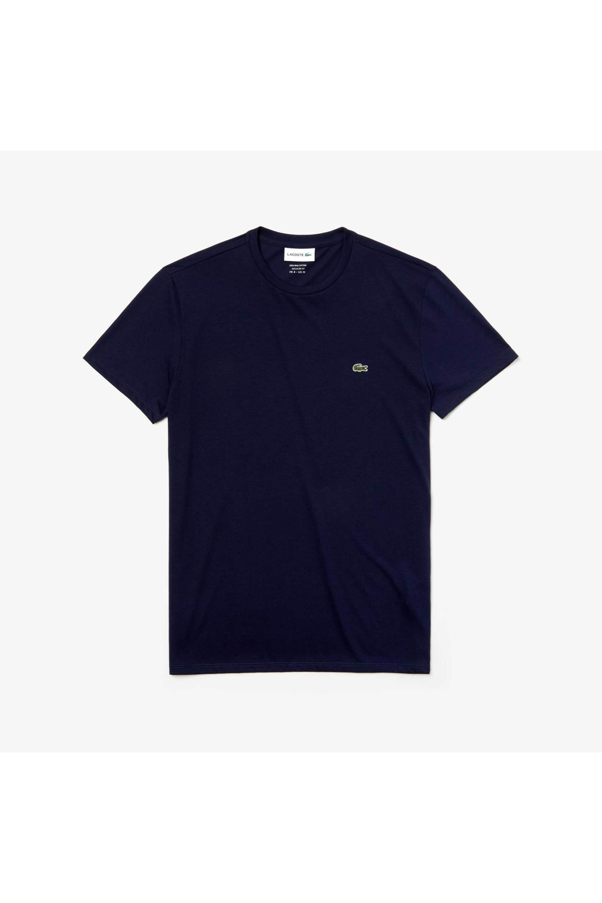 Lacoste Ανδρικό T-Shirt με Κεντημένο Λογότυπο Regular Fit - Th6709 Μπλε Σκούρο