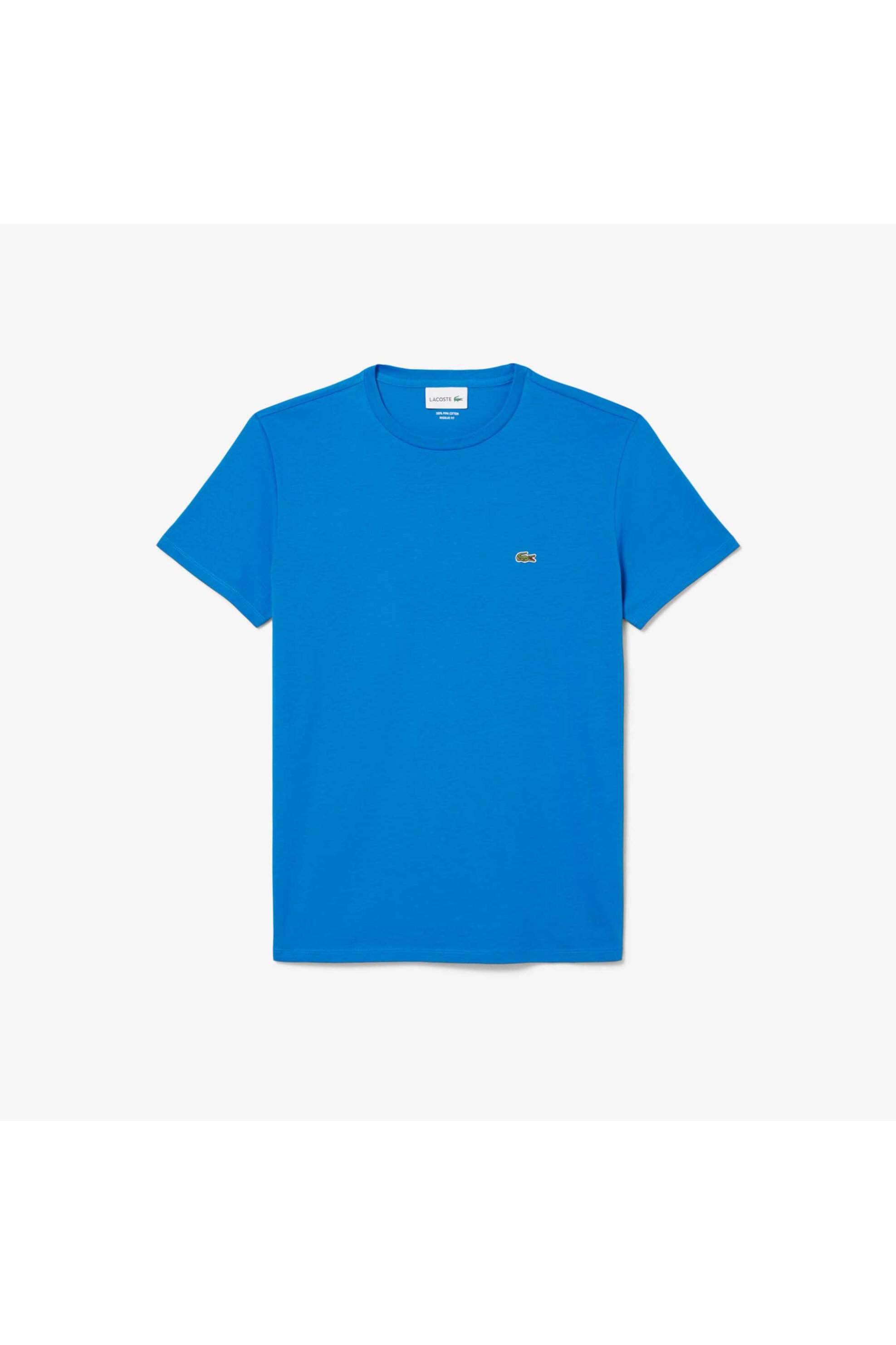 Lacoste Ανδρικό T-Shirt με Κεντημένο Λογότυπο Regular Fit - Th6709 Μπλε-Γαλάζιο