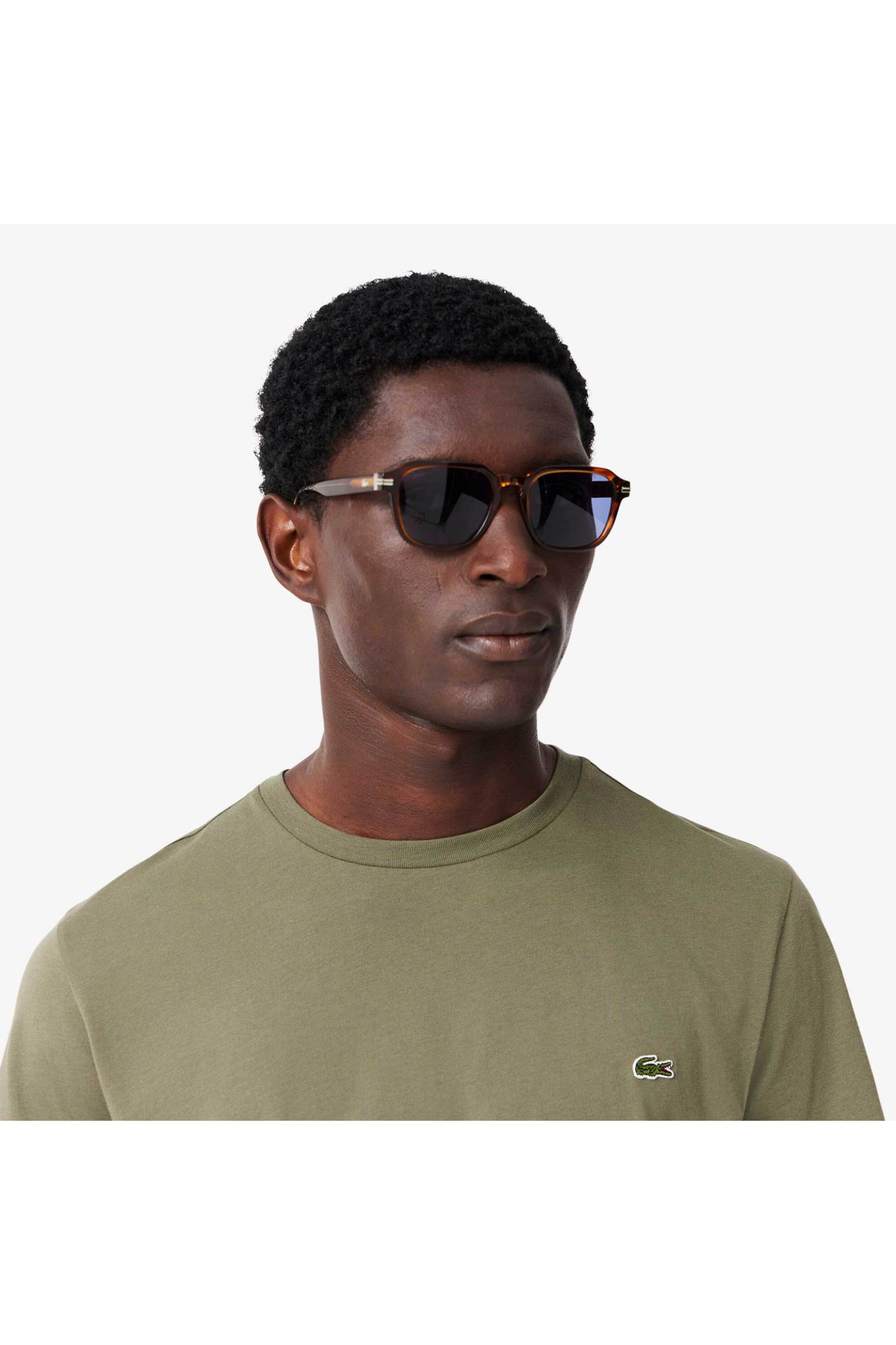 Lacoste ανδρικό T-shirt με κεντημένο λογότυπο Regular Fit - TH6709 Λαδί φωτογραφία