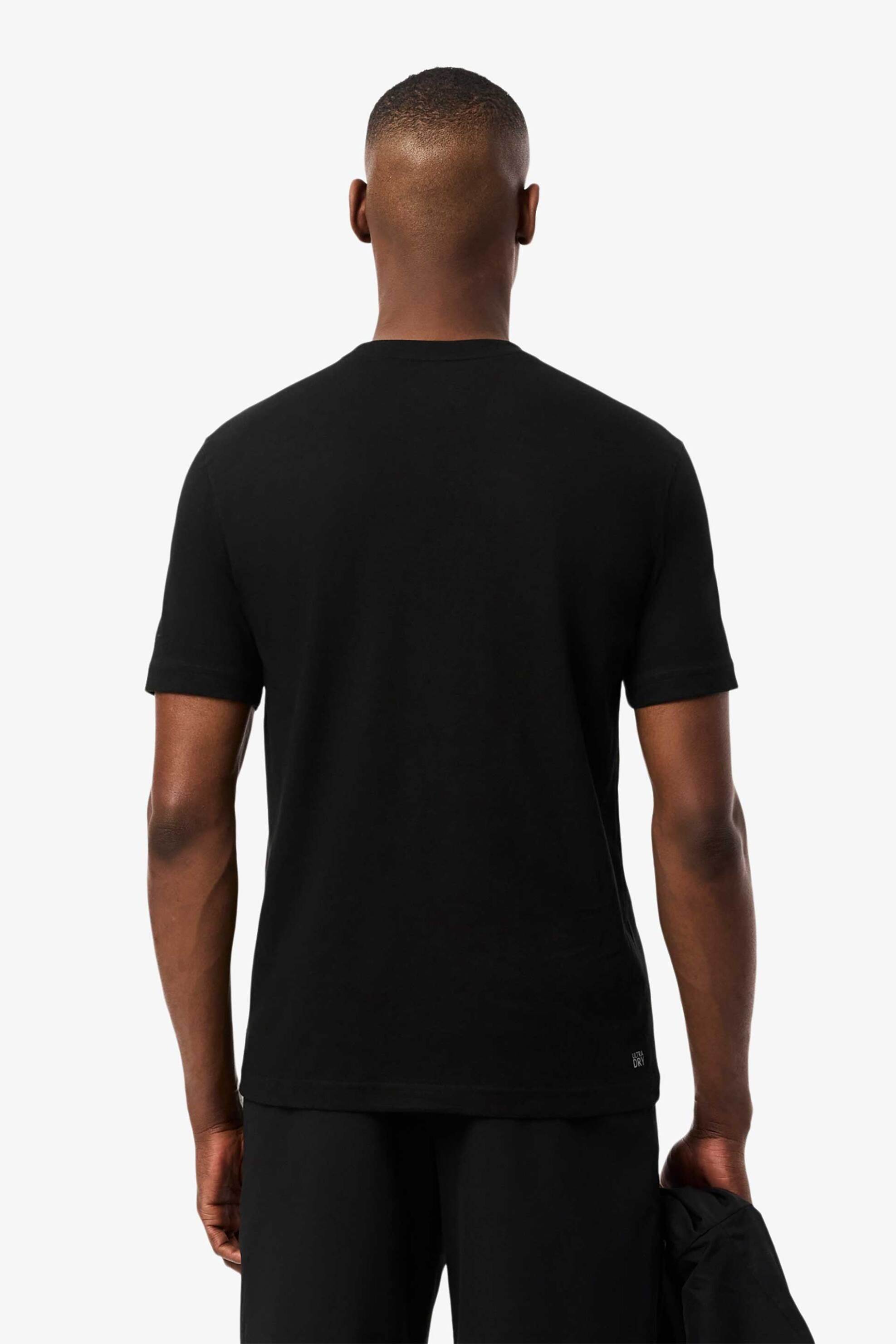 Lacoste ανδρικό T-shirt μονόχρωμο με κεντημένο λογότυπο Regular Fit - TH7618 Μαύρο φωτογραφία
