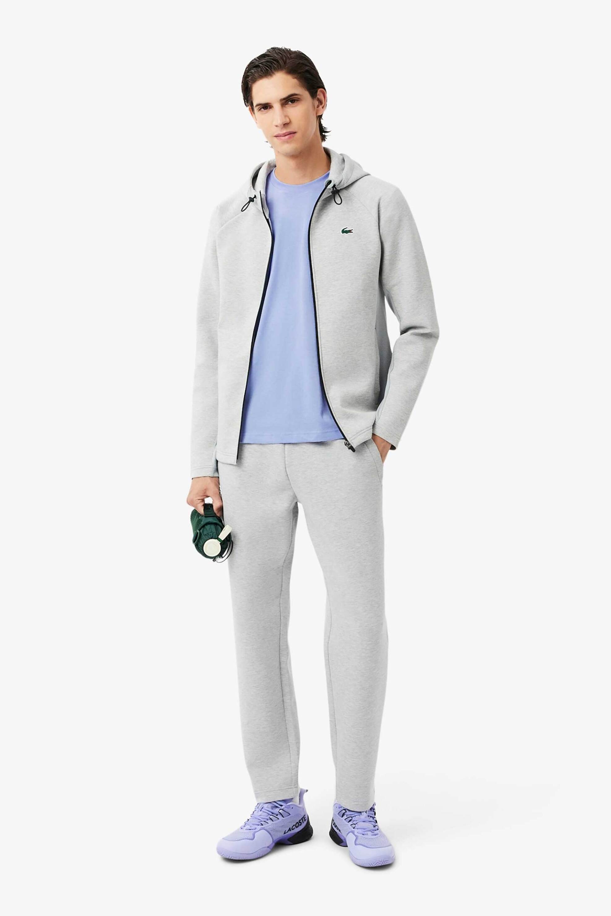 Lacoste ανδρικό T-shirt μονόχρωμο με κεντημένο λογότυπο Regular Fit - TH7618 Σιελ φωτογραφία