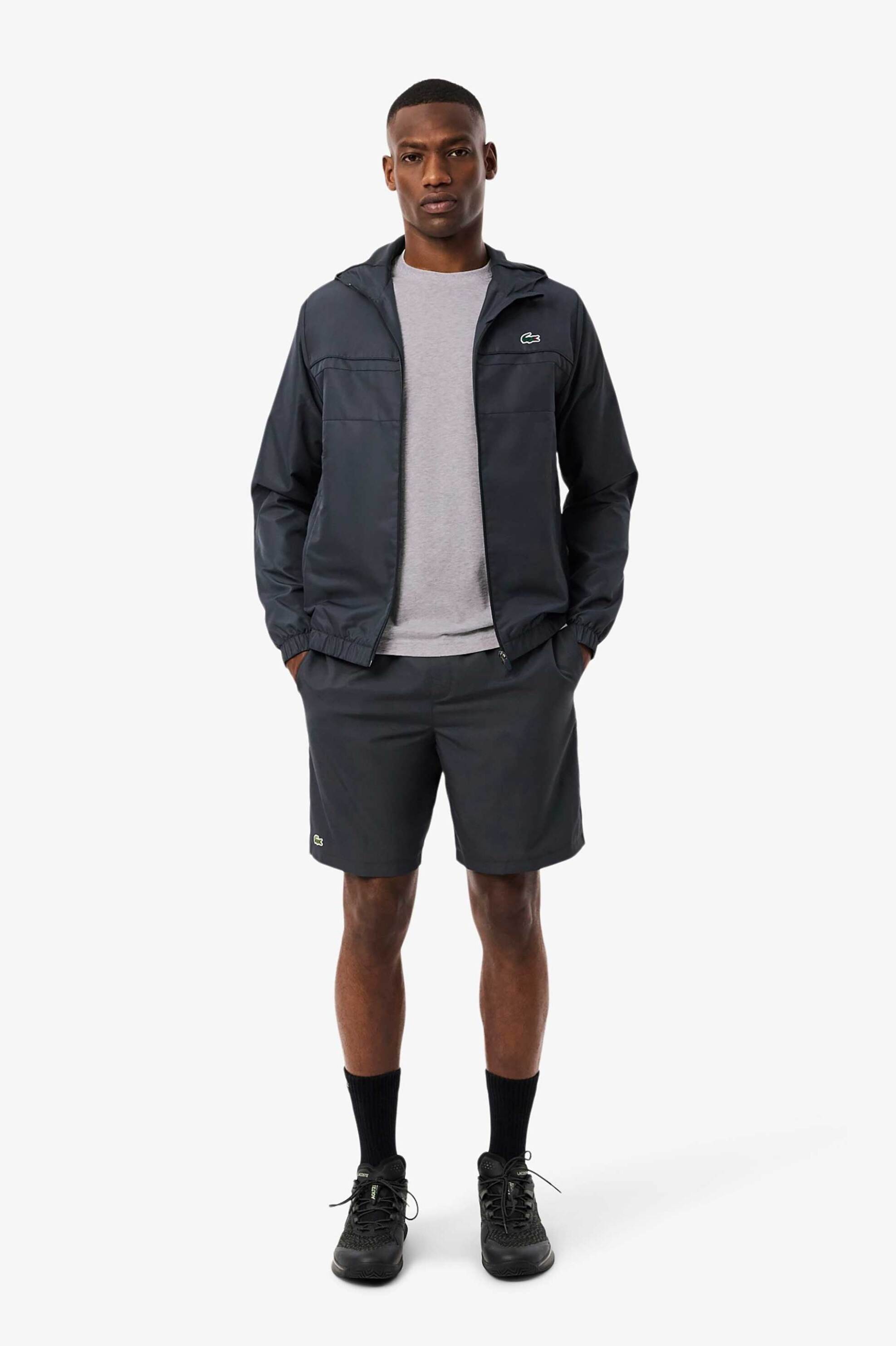 Lacoste ανδρικό T-shirt μονόχρωμο με κεντημένο λογότυπο Regular Fit - TH7618 Γκρι φωτογραφία