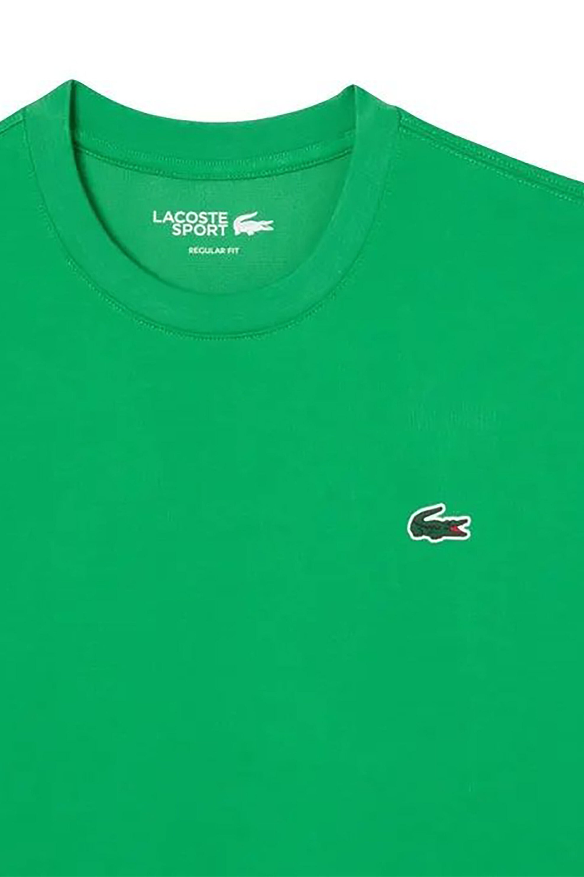 Lacoste Ανδρικό T-Shirt Μονόχρωμο με Κεντημένο Λογότυπο Regular Fit - Th7618 Πράσινο