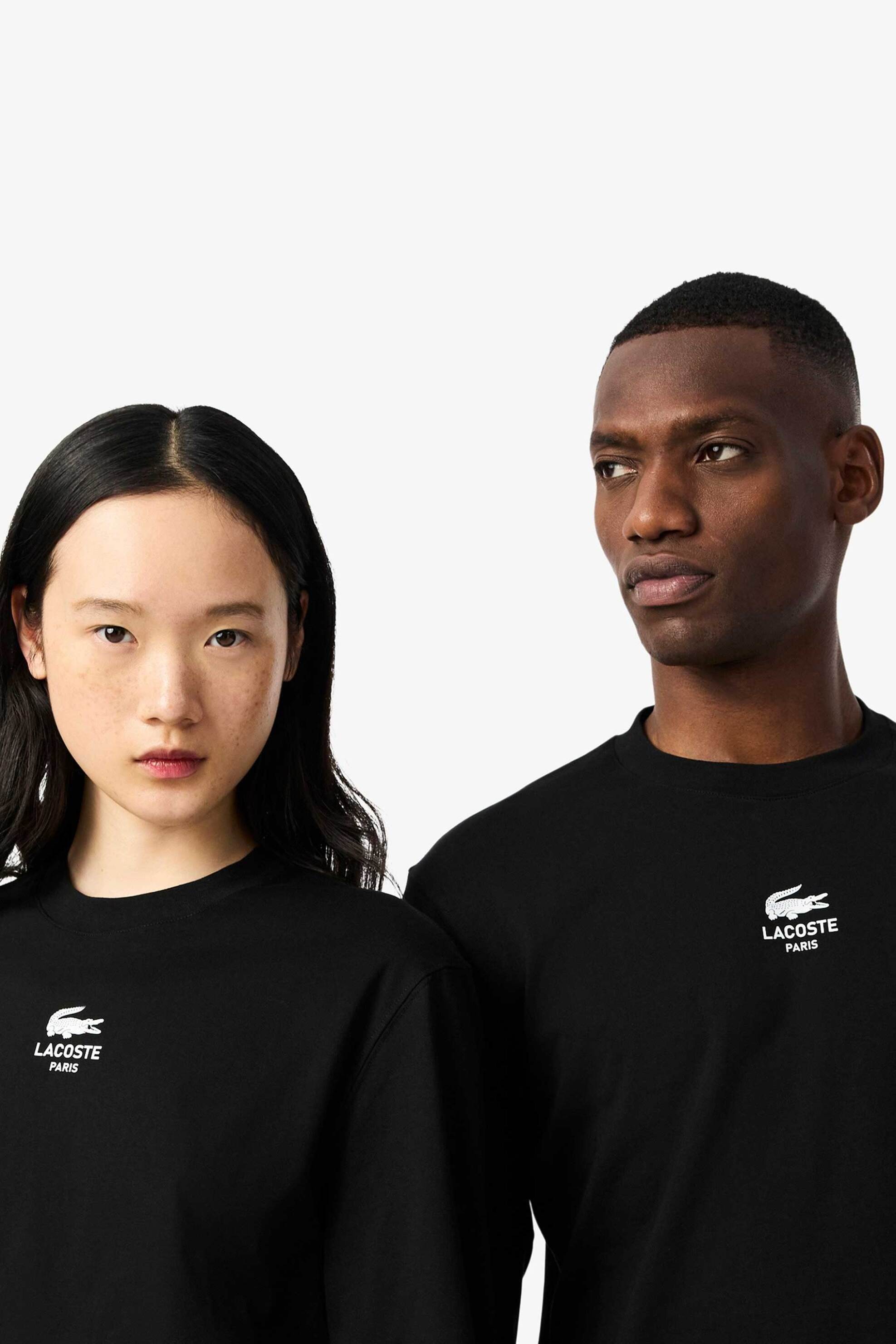 Lacoste unisex μπλούζα μακρυμάνικη με λογότυπο Classic Fit - TH8135-00 Μαύρο φωτογραφία