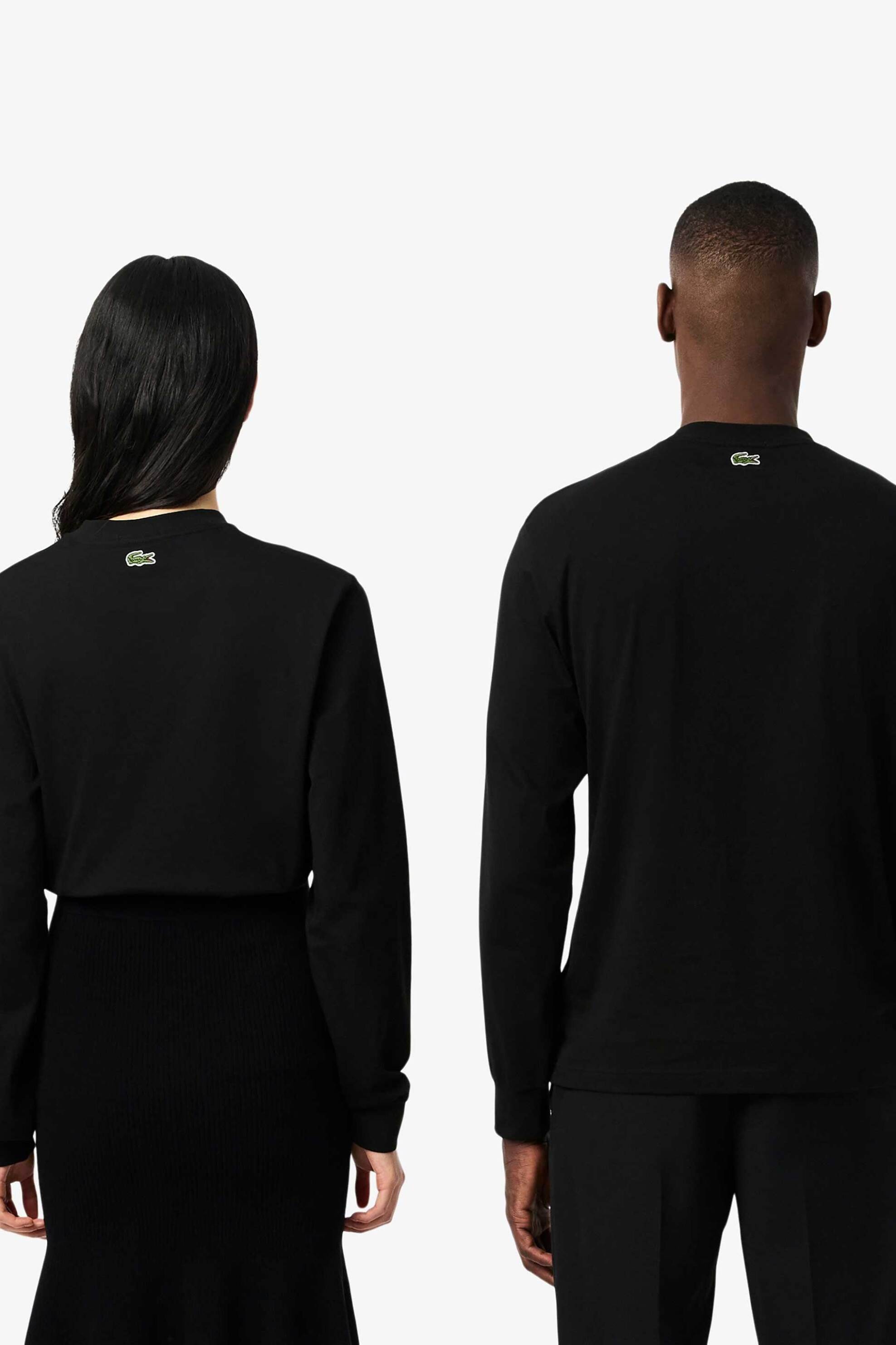 Lacoste unisex μπλούζα μακρυμάνικη με λογότυπο Classic Fit - TH8135-00 Μαύρο φωτογραφία