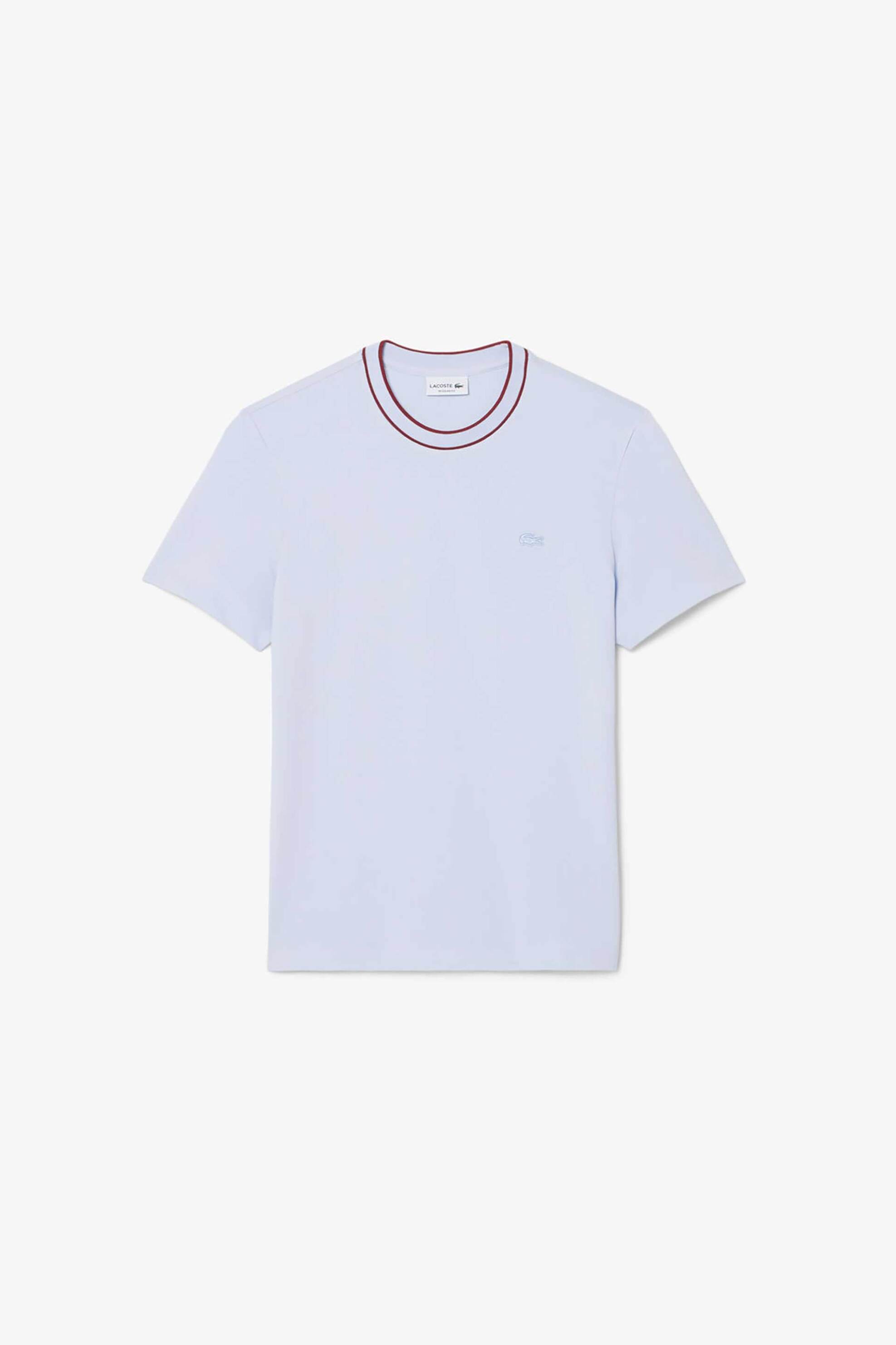 Lacoste Ανδρικό T-Shirt Πικέ με Κεντημένο Λογότυπο Regular Fit - Th8174 Σιελ