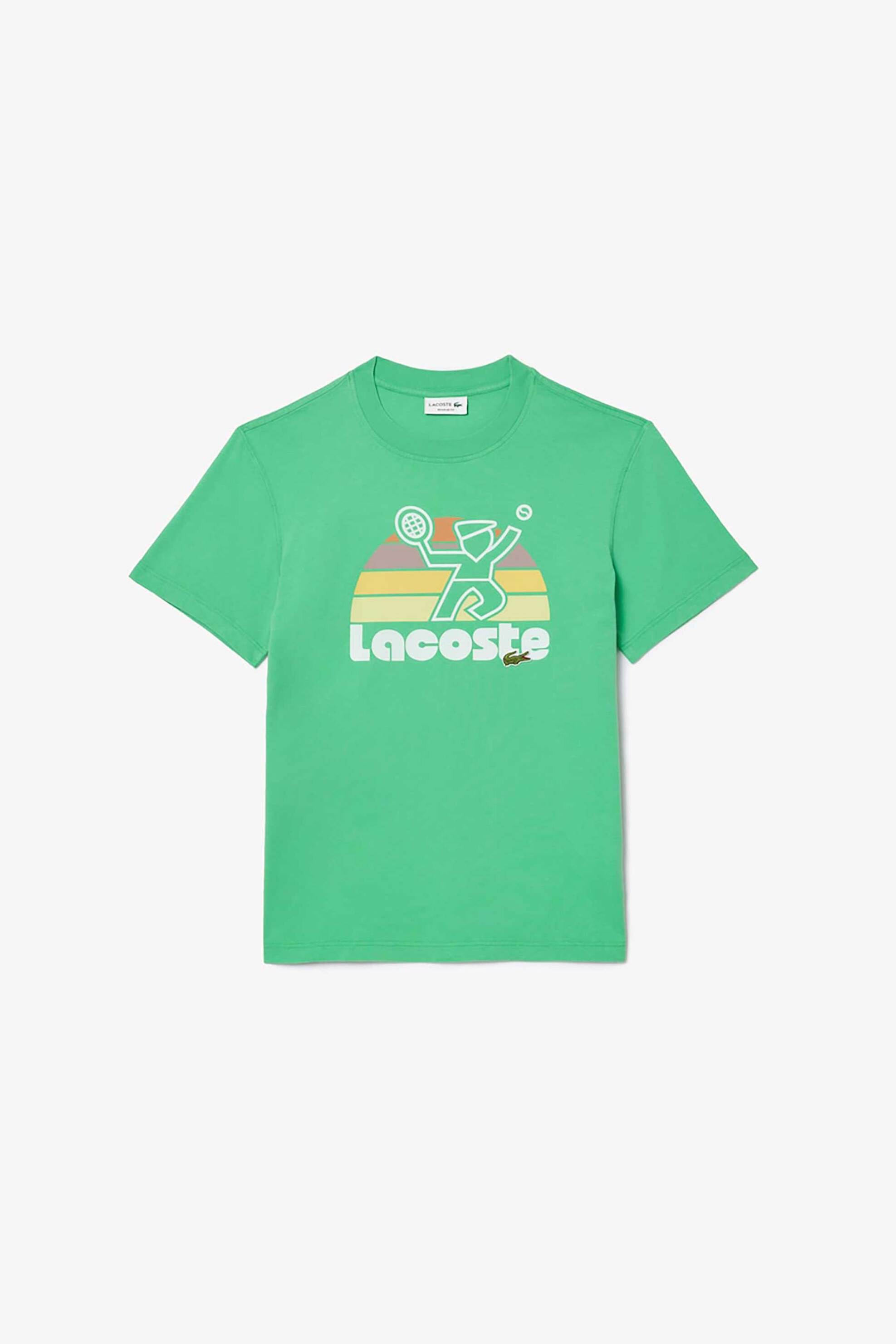 Ανδρική Μόδα > Ανδρικά Ρούχα > Ανδρικές Μπλούζες > Ανδρικά T-Shirts Lacoste ανδρικό T-shirt μονόχρωμο με contrast logo print και ανάγλυφη λεπτομέρεια - TH8567 Πράσινο