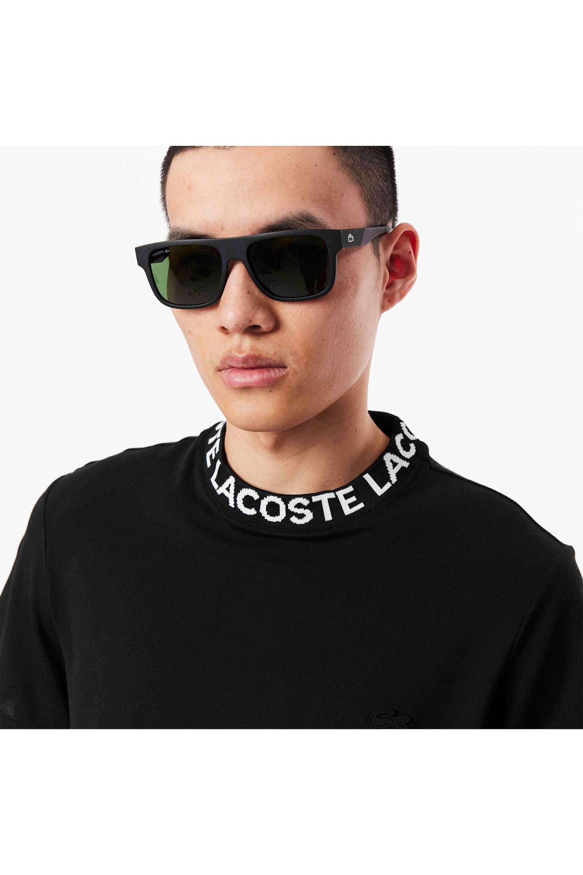 Lacoste ανδρικό T-shirt πικέ με logo tape στο γιακά Regular Fit - TH9582-00 Μαύρο φωτογραφία