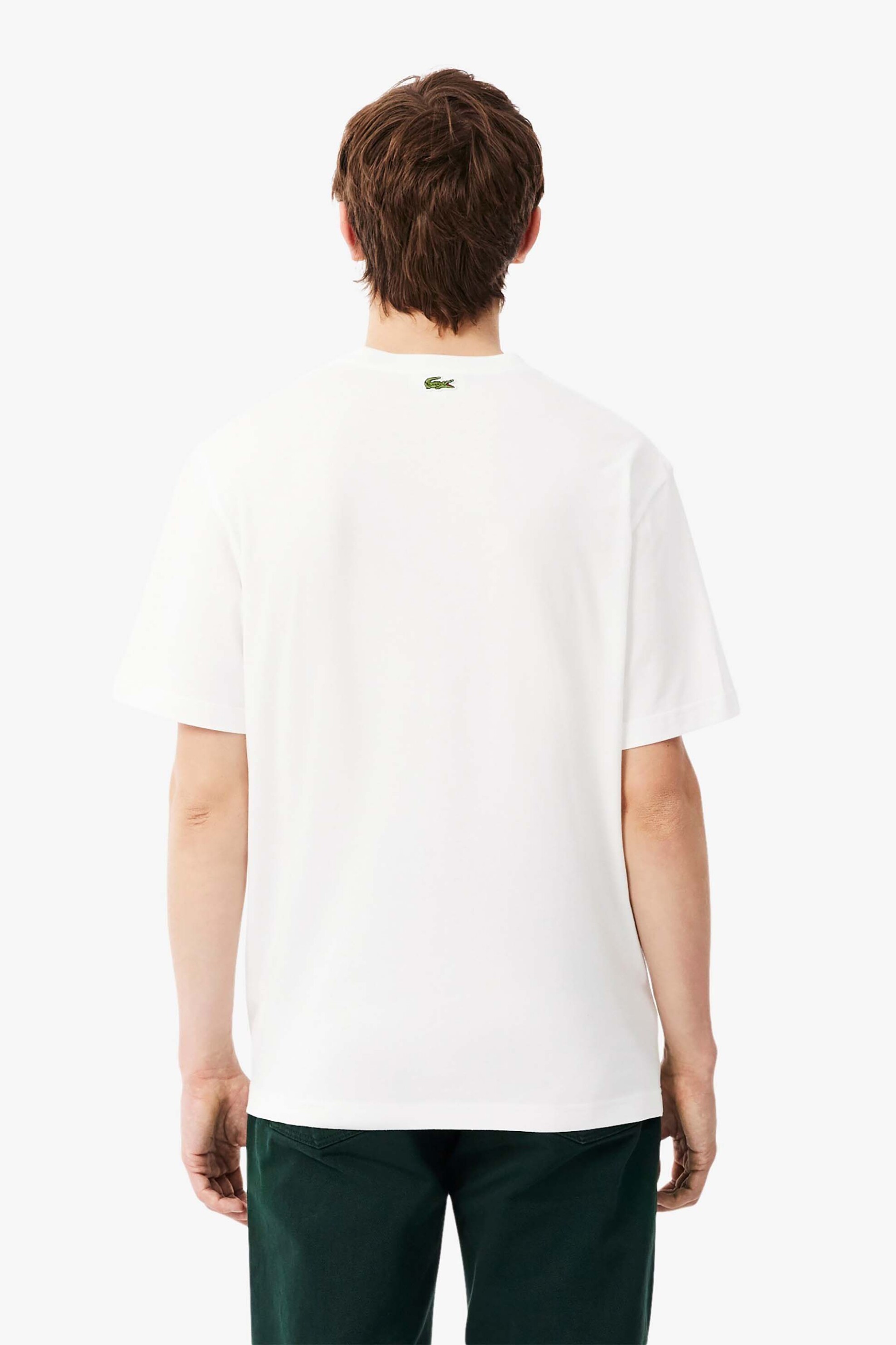 Lacoste Ανδρικό T-Shirt με Crocodile Print Classic Fit - Th9990 Λευκό