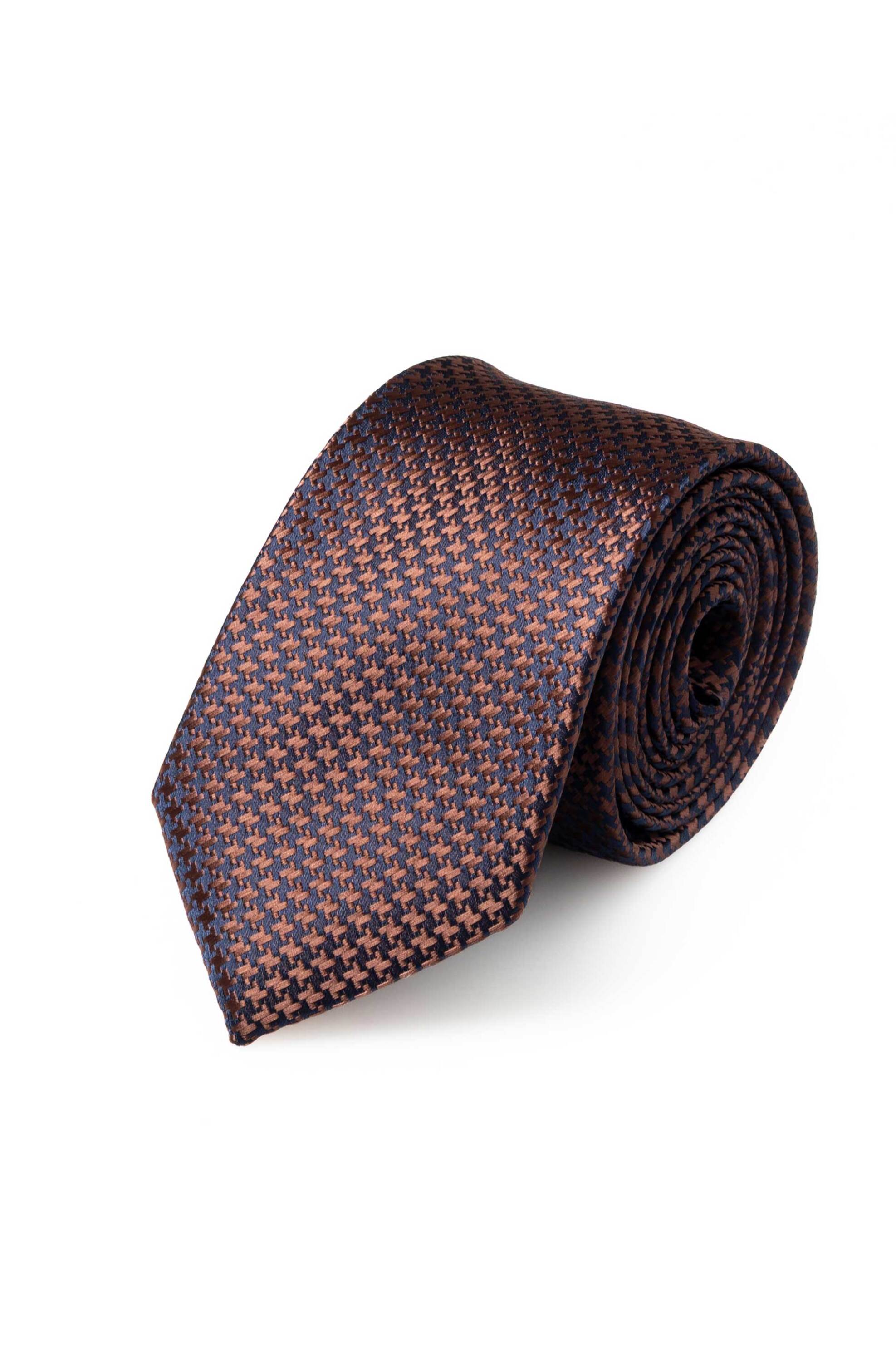 The Bostonians ανδρική γραβάτα με μικροσχέδιο "Dobby" - TIE0004 Χάλκινο