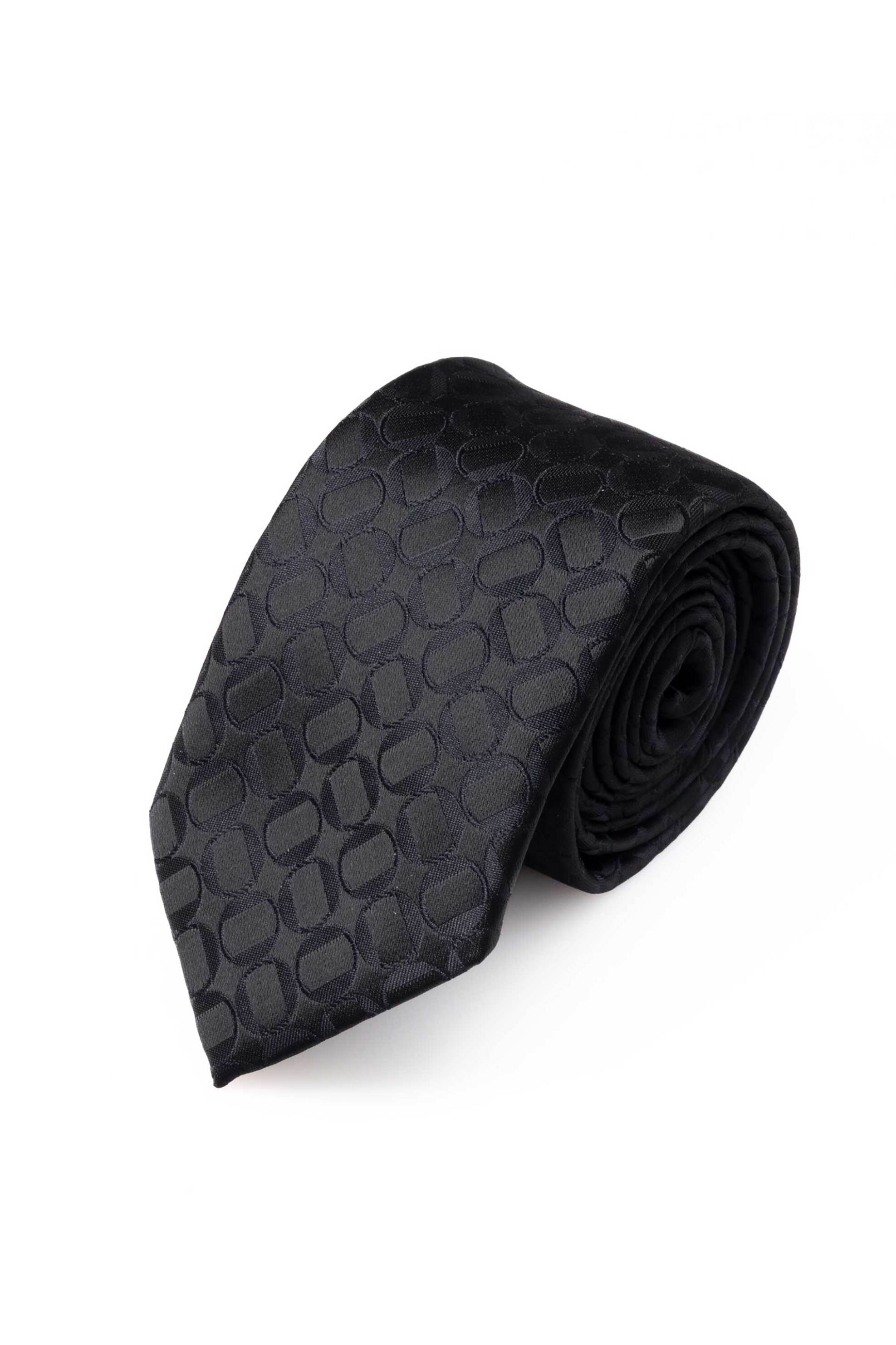 The Bostonians ανδρική γραβάτα με jacquard σχέδιο - TIE1282 Μαύρο