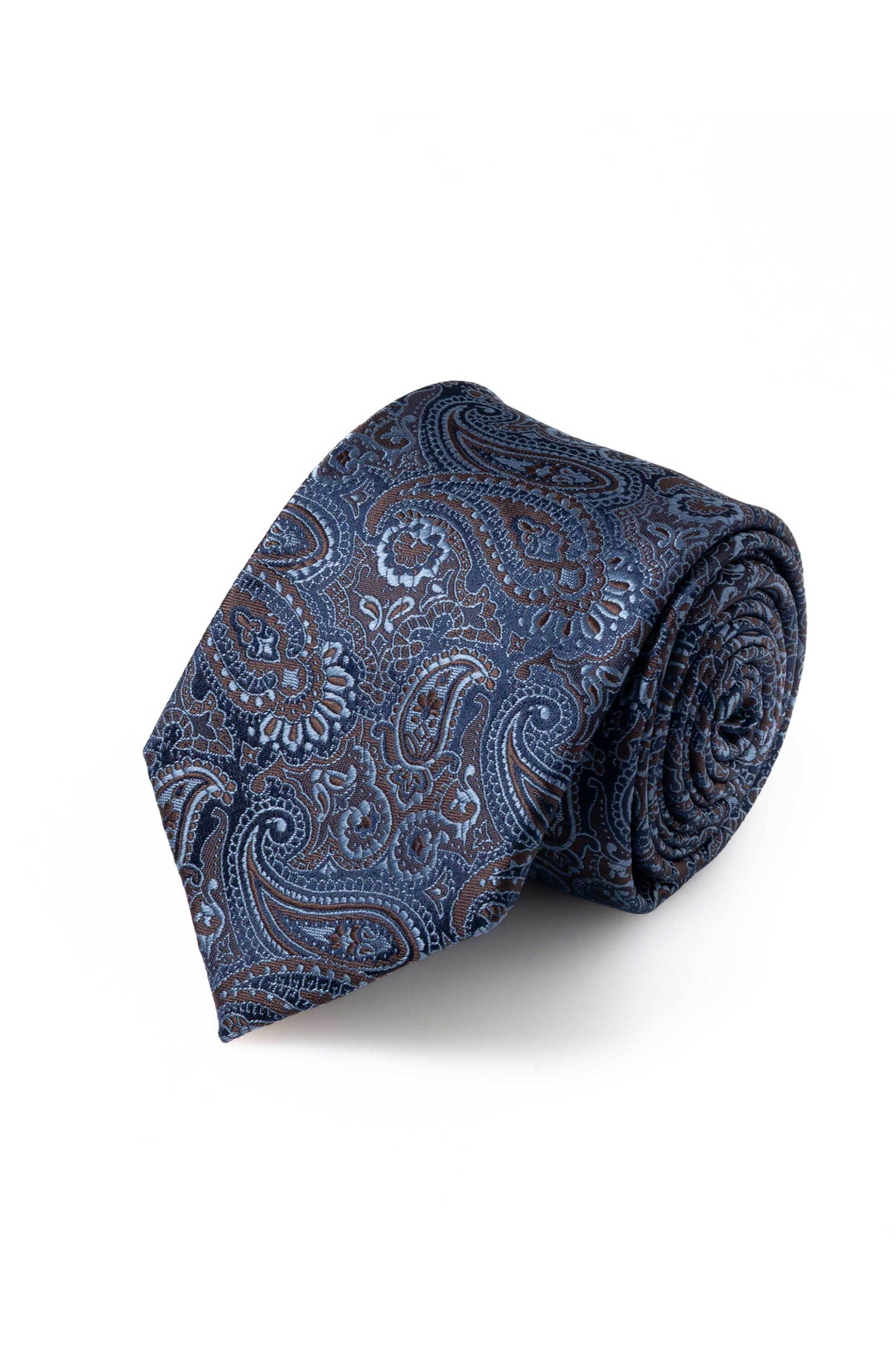 The Bostonians ανδρική γραβάτα jacuard με paisley pattern - TIE26563 Μπλε Σκούρο