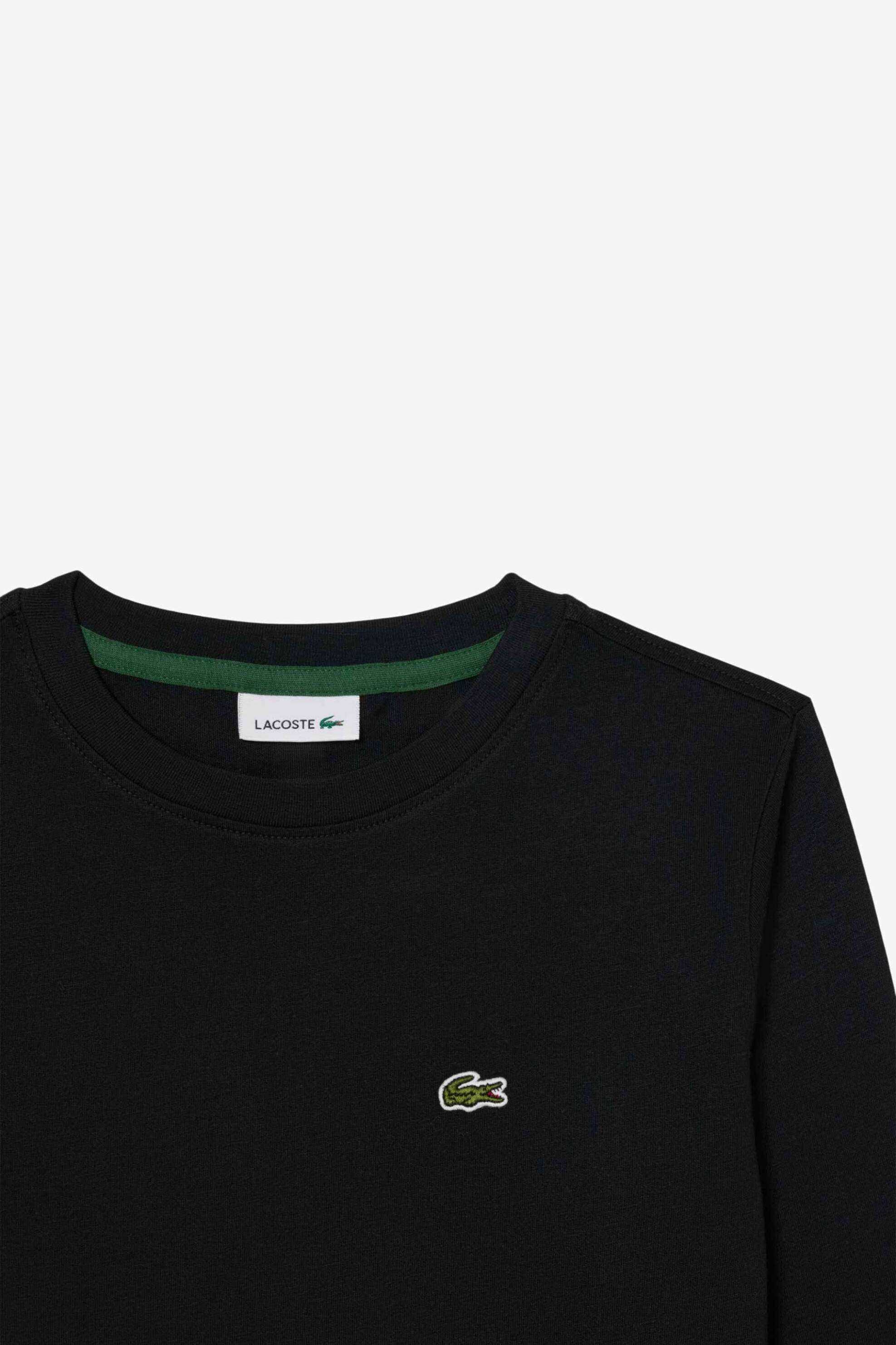 Lacoste παιδική μακρυμάνικη μπλούζα με κεντημένο λογότυπο Classic Fit - TJ0804 Μαύρο φωτογραφία