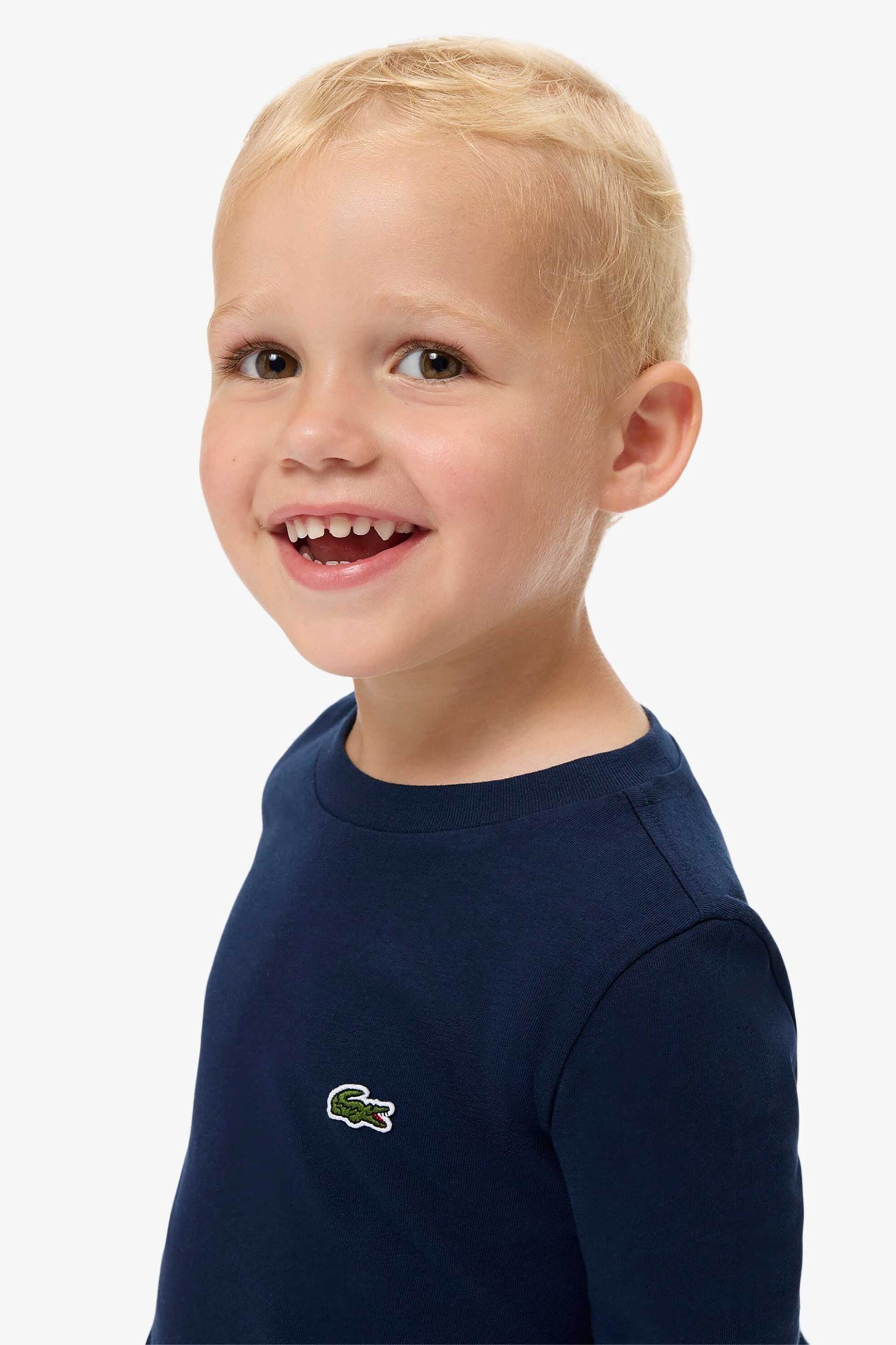 Lacoste βρεφική μακρυμάνικη μπλούζα με κεντημένο λογότυπο - TJ0805 Μπλε Σκούρο φωτογραφία