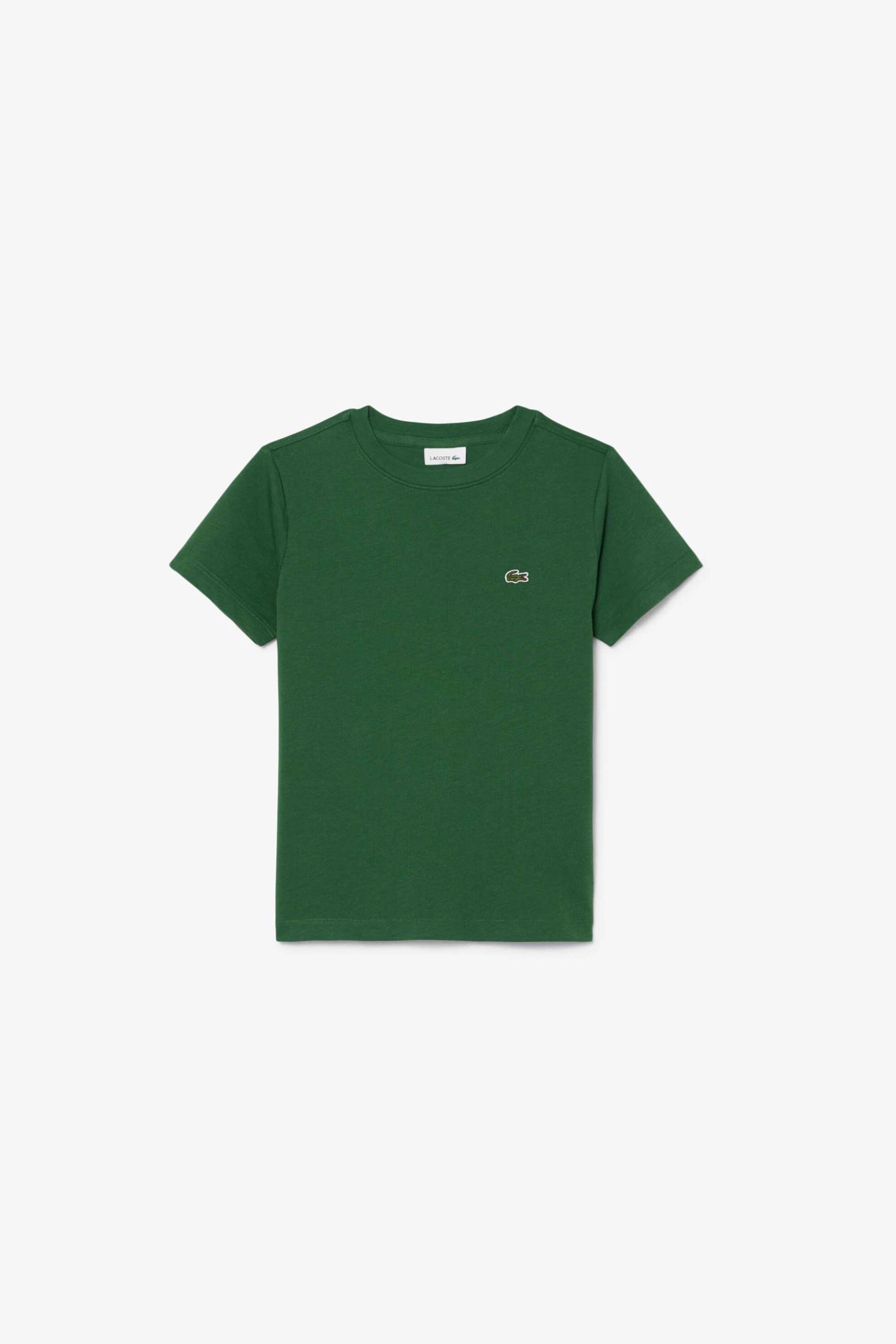 Lacoste παιδικό T-shirt με κεντημένο λογότυπο - TJ0826 Πράσινο Σκούρο