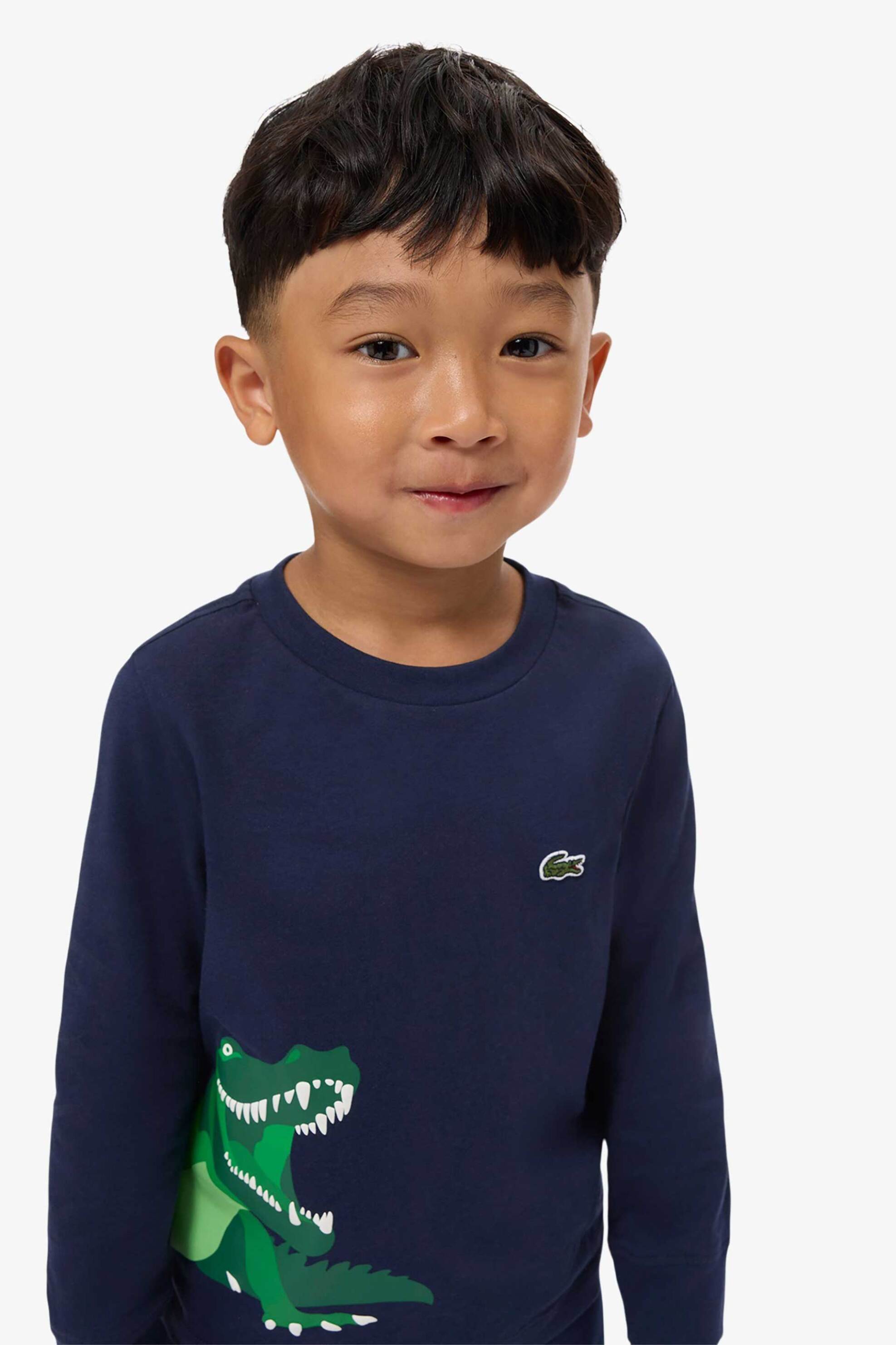Lacoste παιδική μακρυμάνικη μπλούζα με graphic logo - TJ1149 Μπλε Σκούρο φωτογραφία