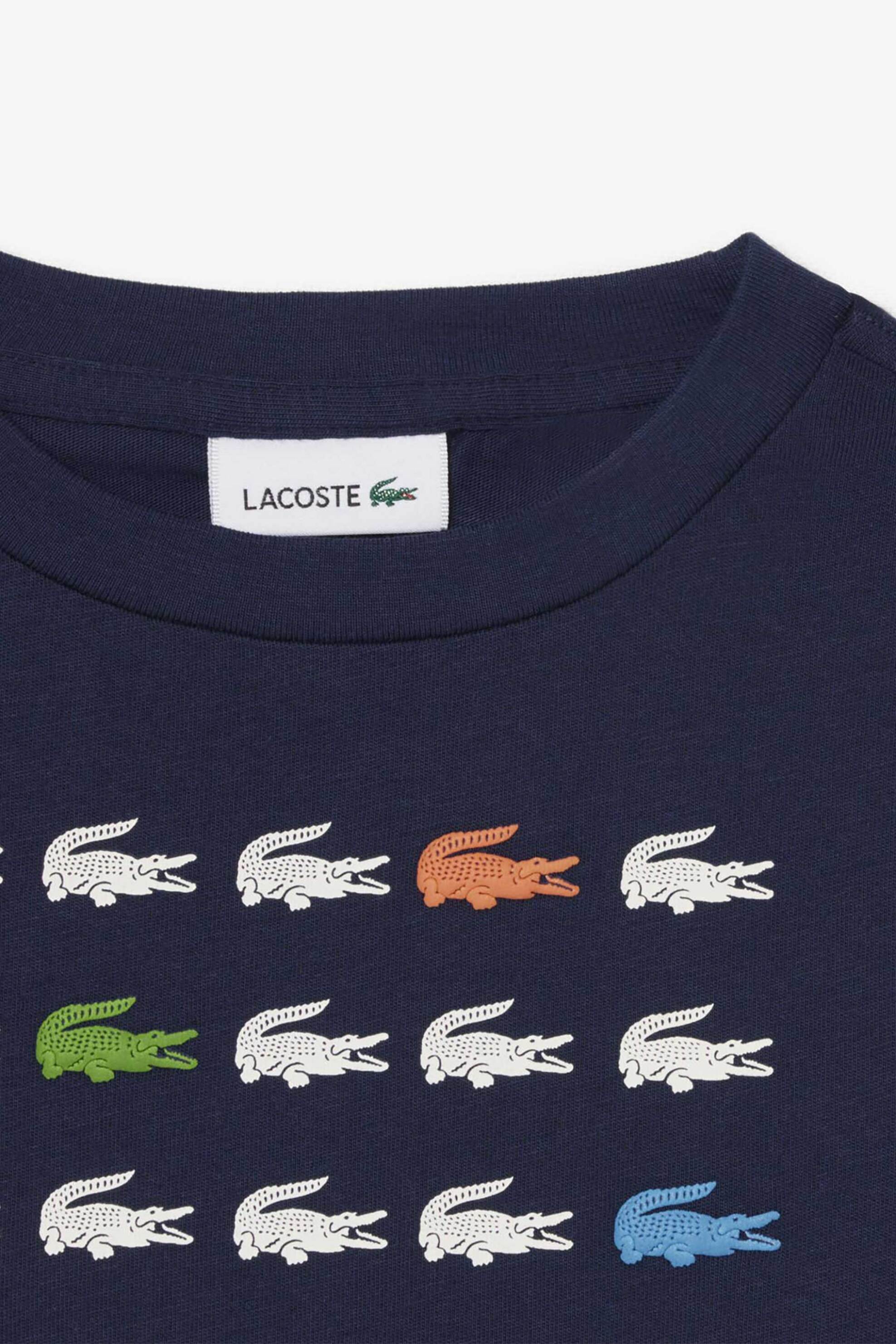 Lacoste Παιδικό T-Shirt με Crocodile Print - Tj6943 Μπλε Σκούρο