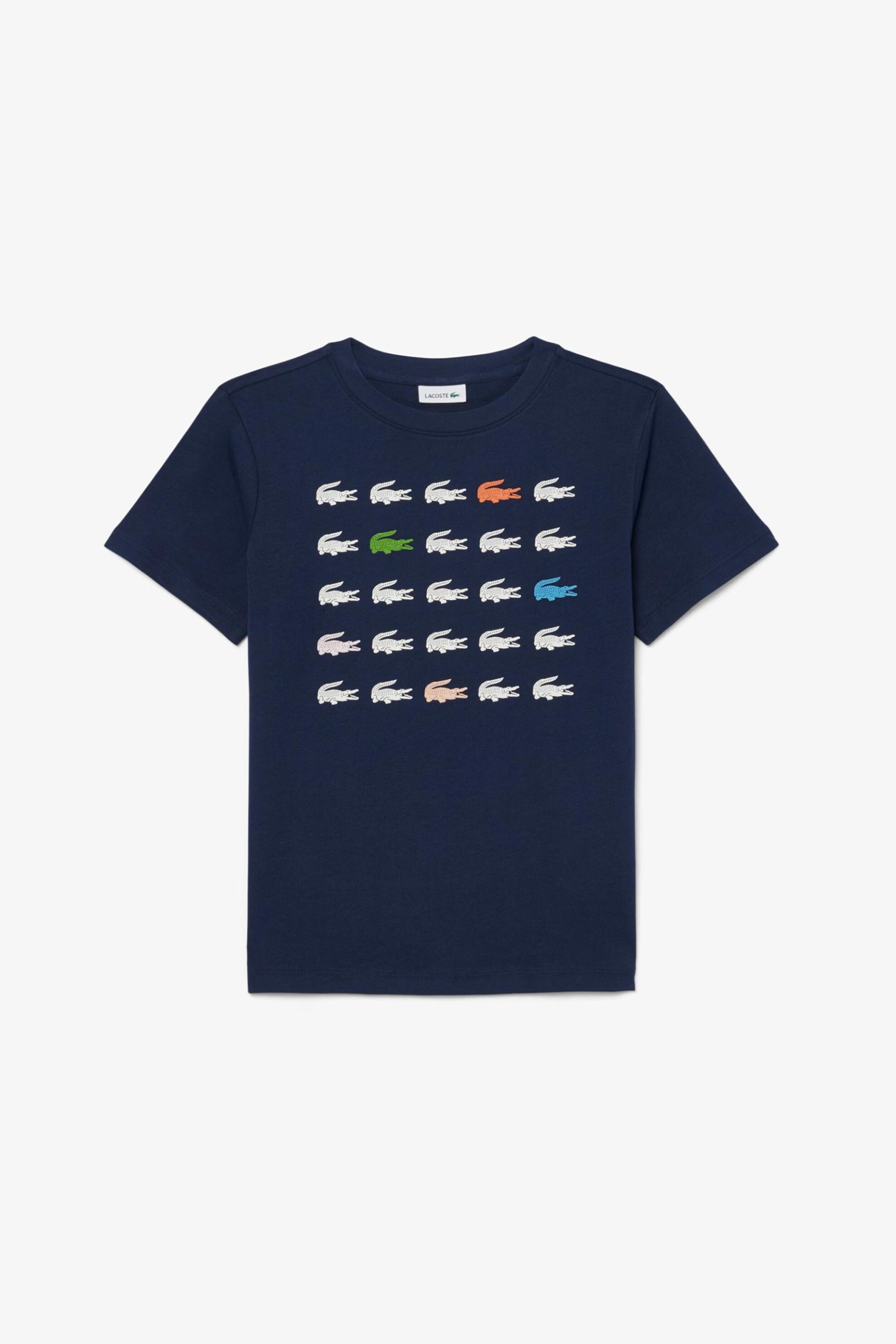 Lacoste Παιδικό T-Shirt με Crocodile Print - Tj7369 Μπλε Σκούρο