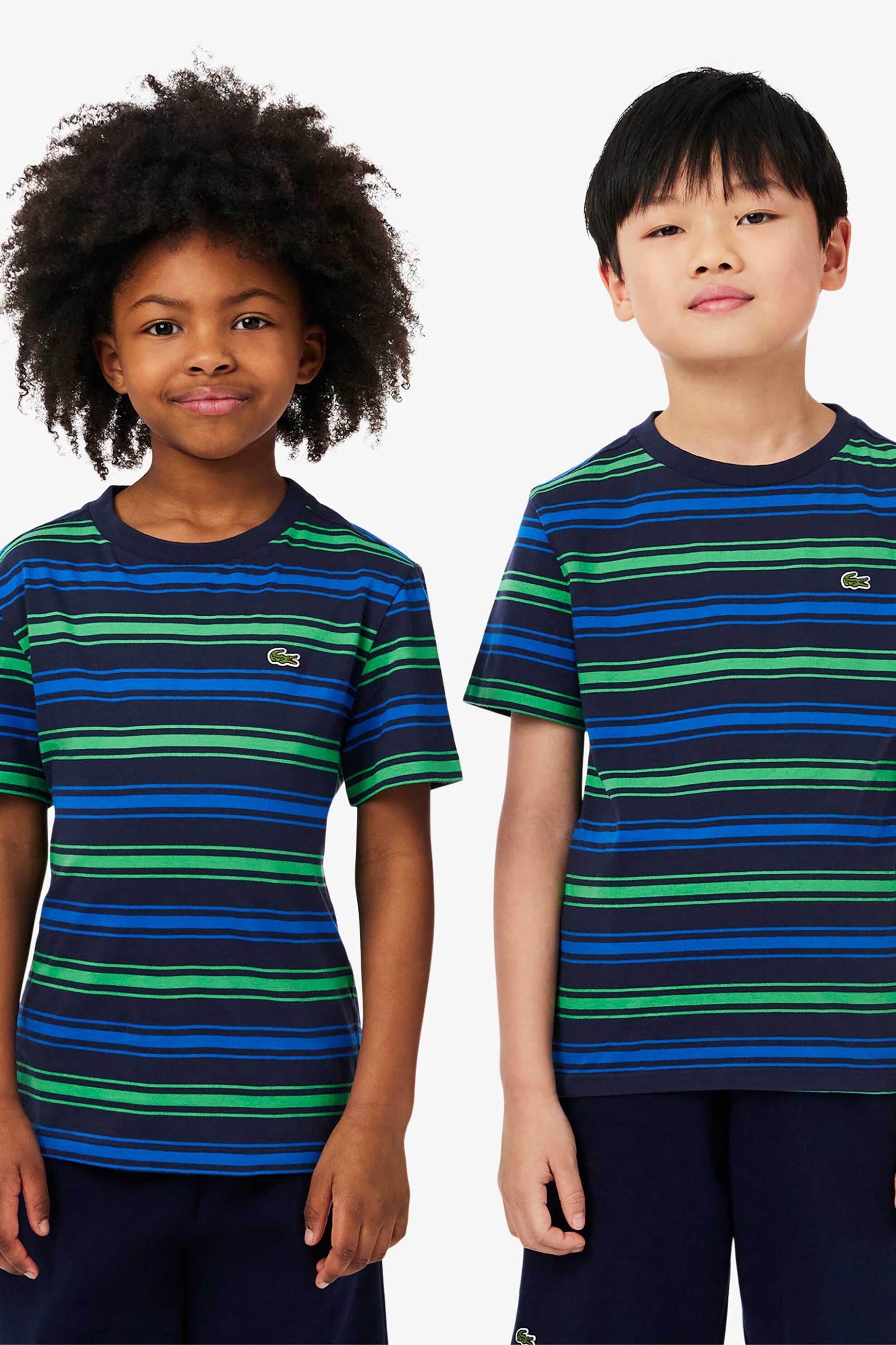 LACOSTE Lacoste παιδικό T-shirt με ριγέ σχέδιο και κεντημένο λογότυπο - TJ8408-00 Μπλε Σκούρο