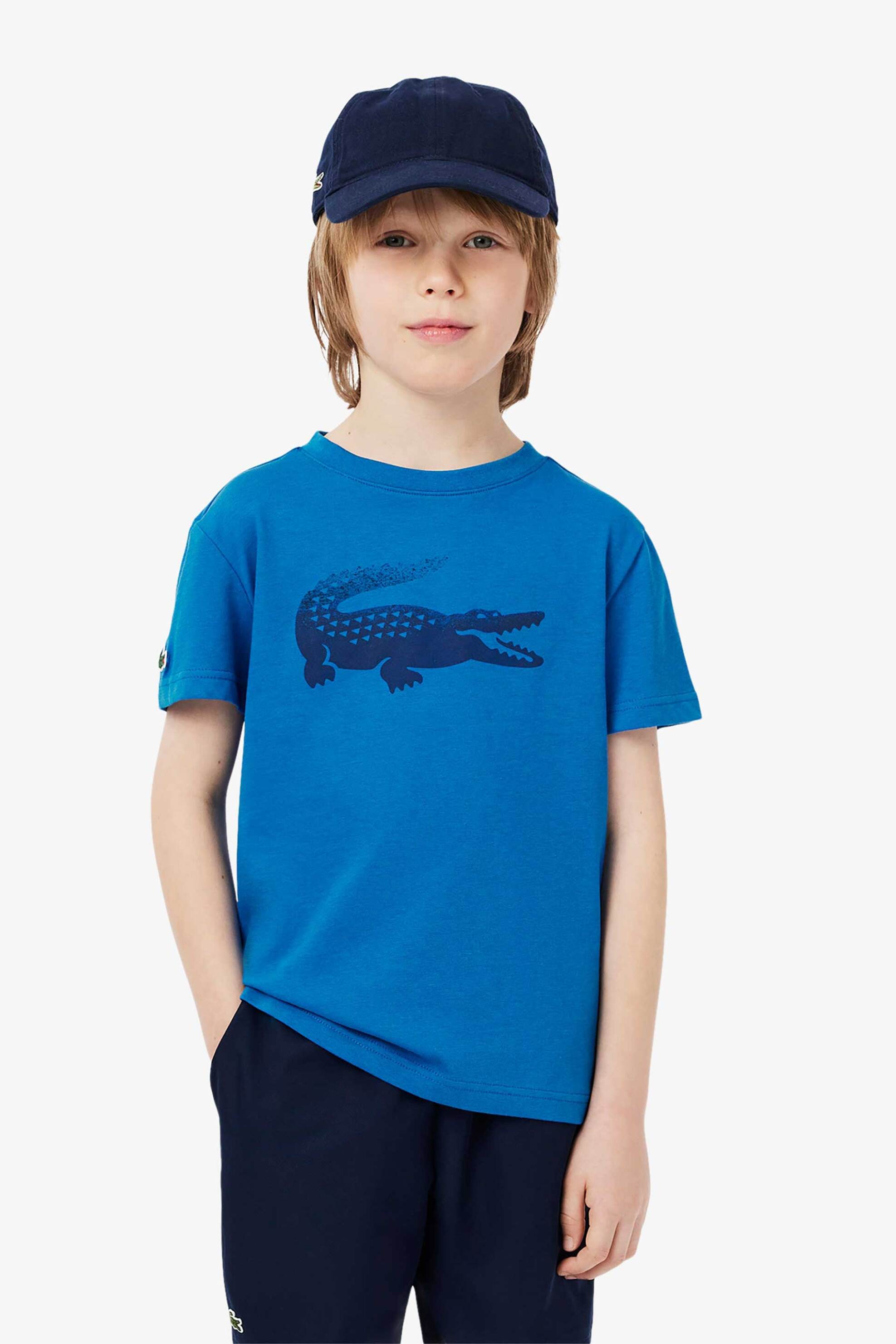 LACOSTE Lacoste παιδικό T-shirt με logo print "Daniil Madvedev" - TJ8482-00 Μπλε