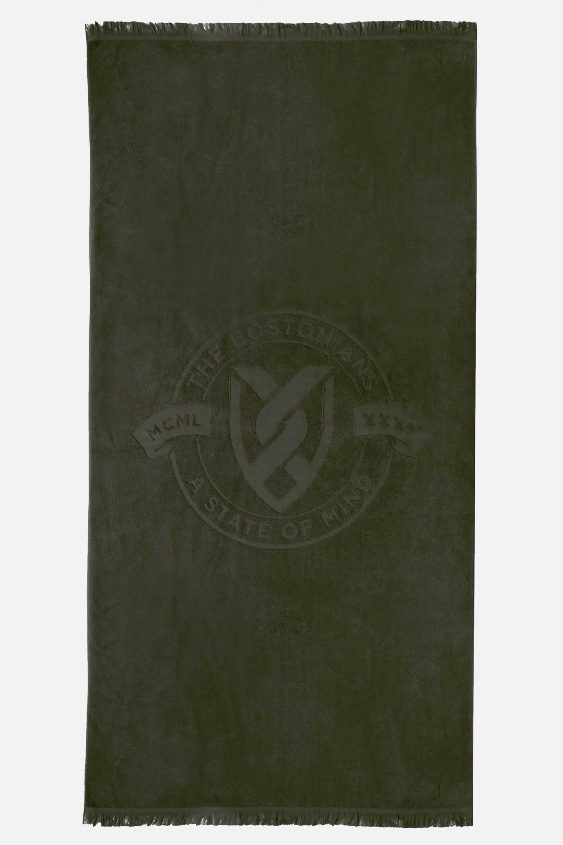 The Bostonians ανδρική πετσέτα θαλάσσης με ανάγλυφο λογότυπο - TOW1001 Χακί