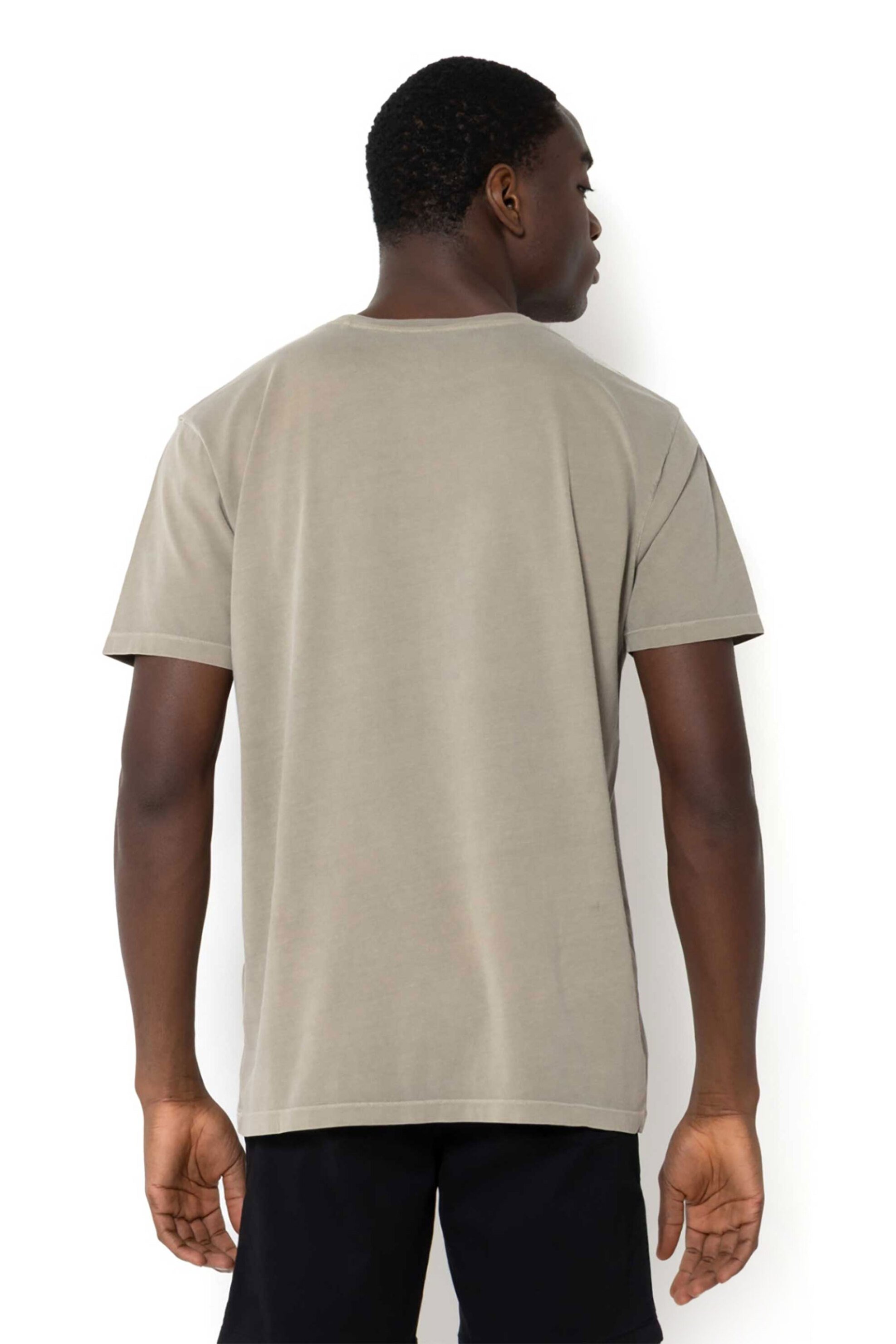 The Bostonians Ανδρικό T-Shirt Μονόχρωμο με Κεντημένο Λογότυπο Regular Fit - Ts1250 Λαδί