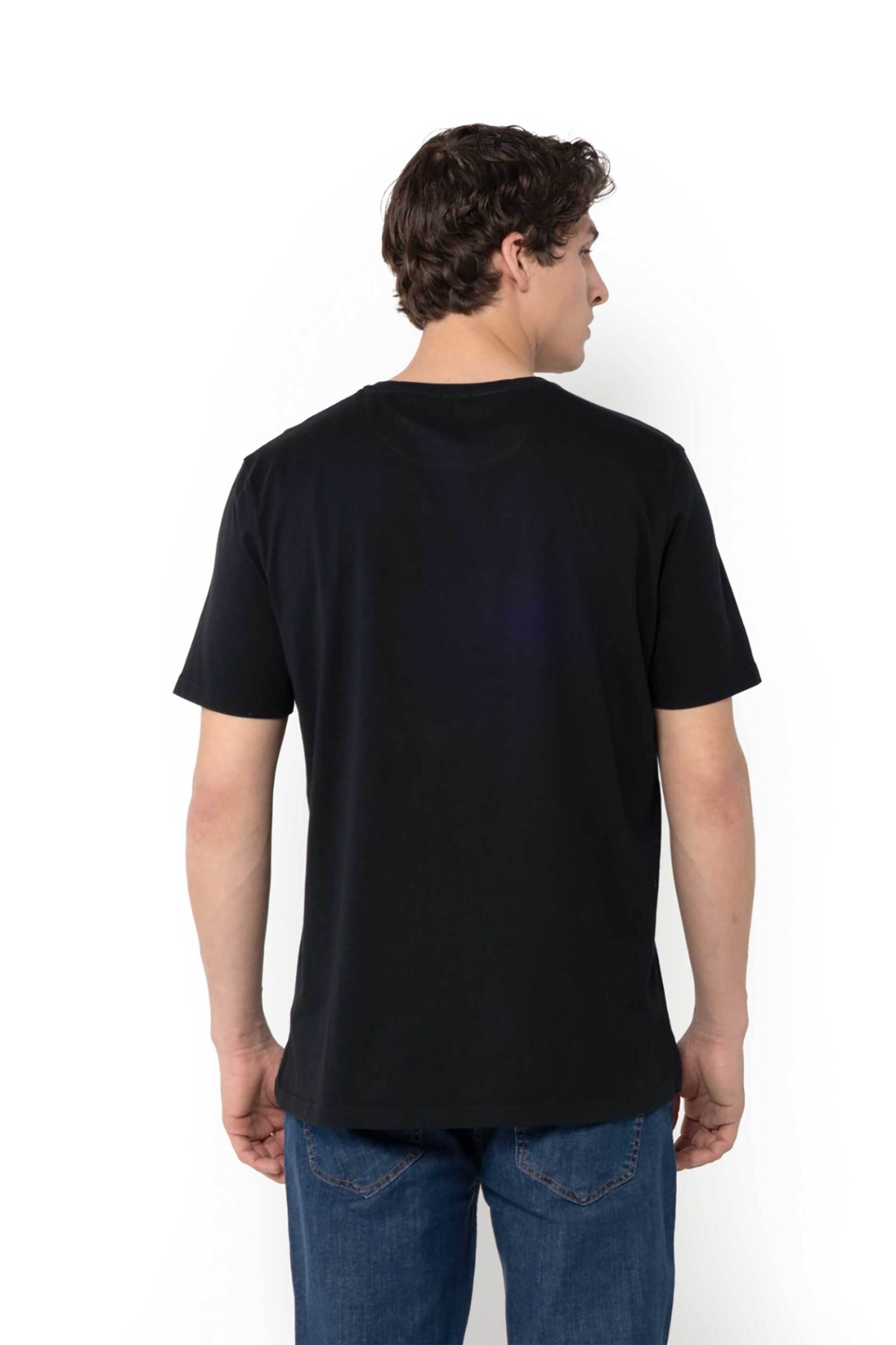 The Bostonians Ανδρικό T-Shirt με Two-Tone Logo Print Regular Fit - Ts1287M Μαύρο
