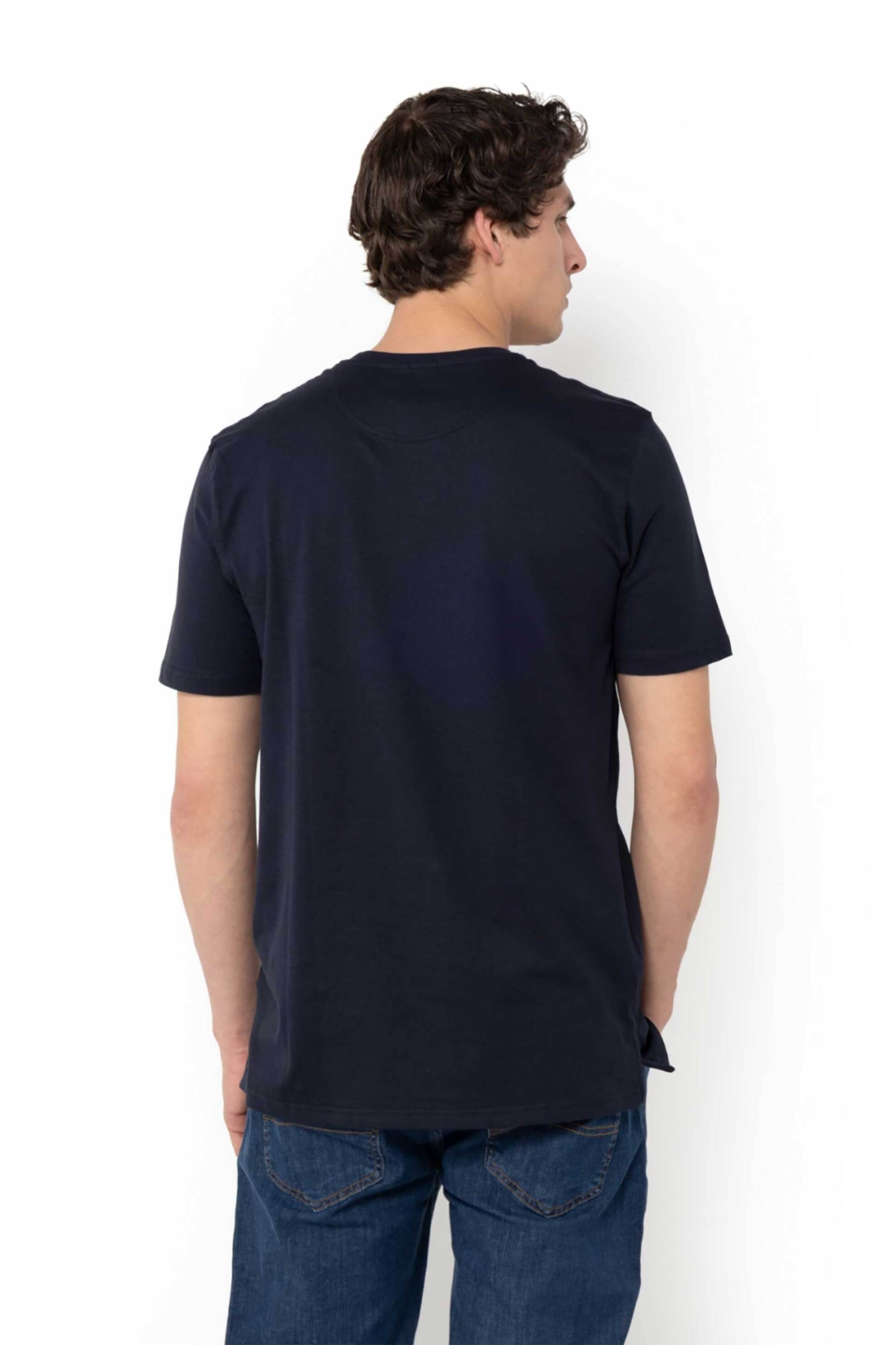 The Bostonians Ανδρικό T-Shirt με Two-Tone Logo Print Regular Fit - Ts1287M Μπλε Σκούρο
