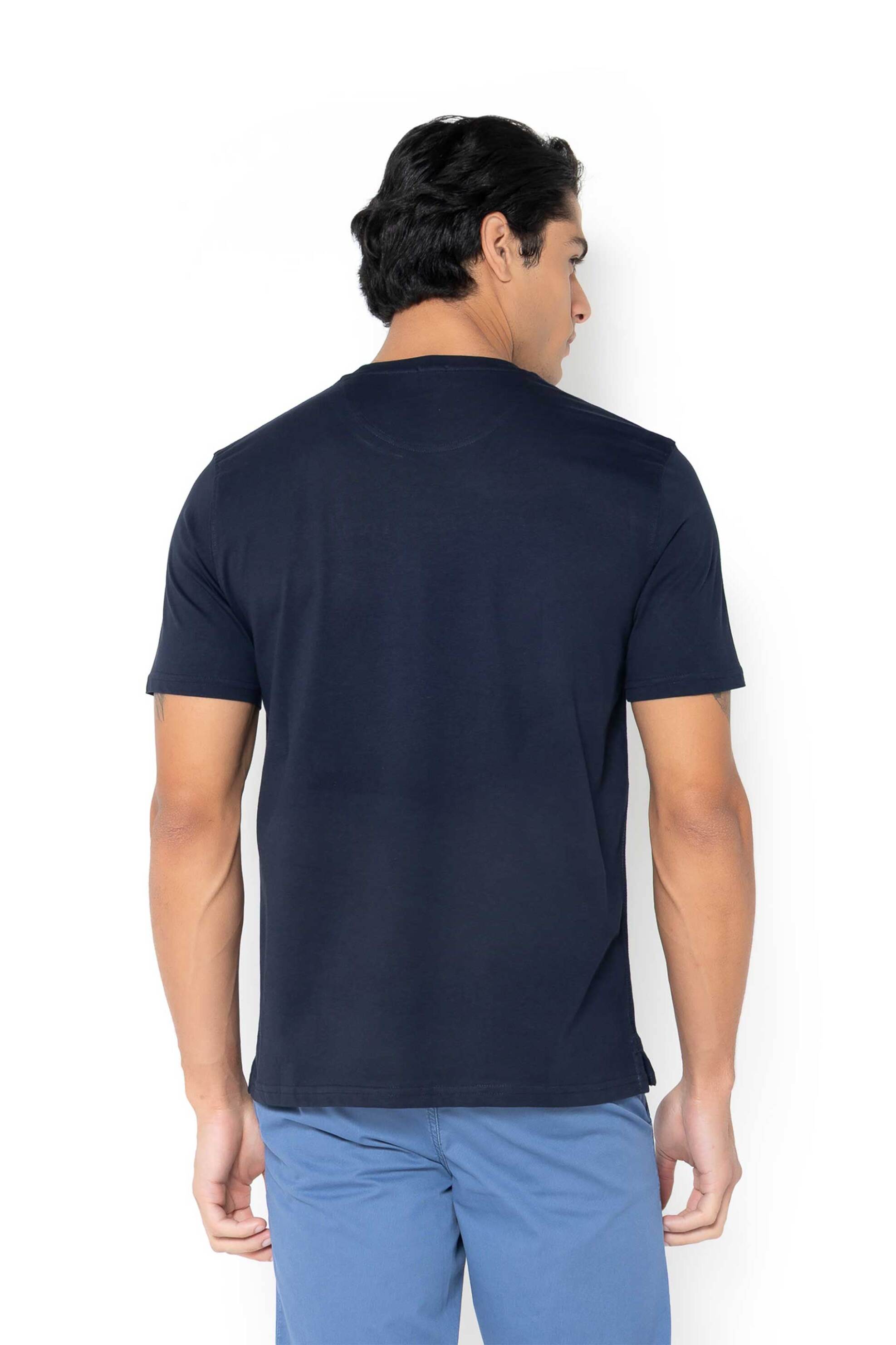 The Bostonians Ανδρικό T-Shirt Πικέ με Two-Tone Logo Print Regular Fit Tech - Ts1287N Μπλε Σκούρο