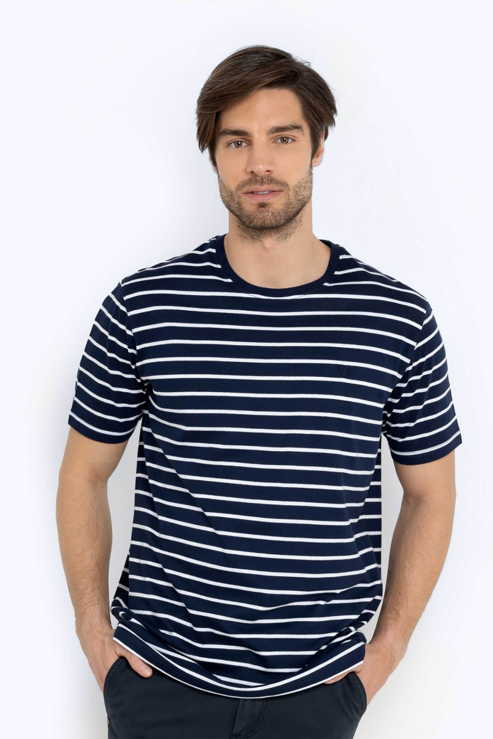 The Bostonians ανδρικό T-shirt με ριγέ σχέδιο Regular Fit 