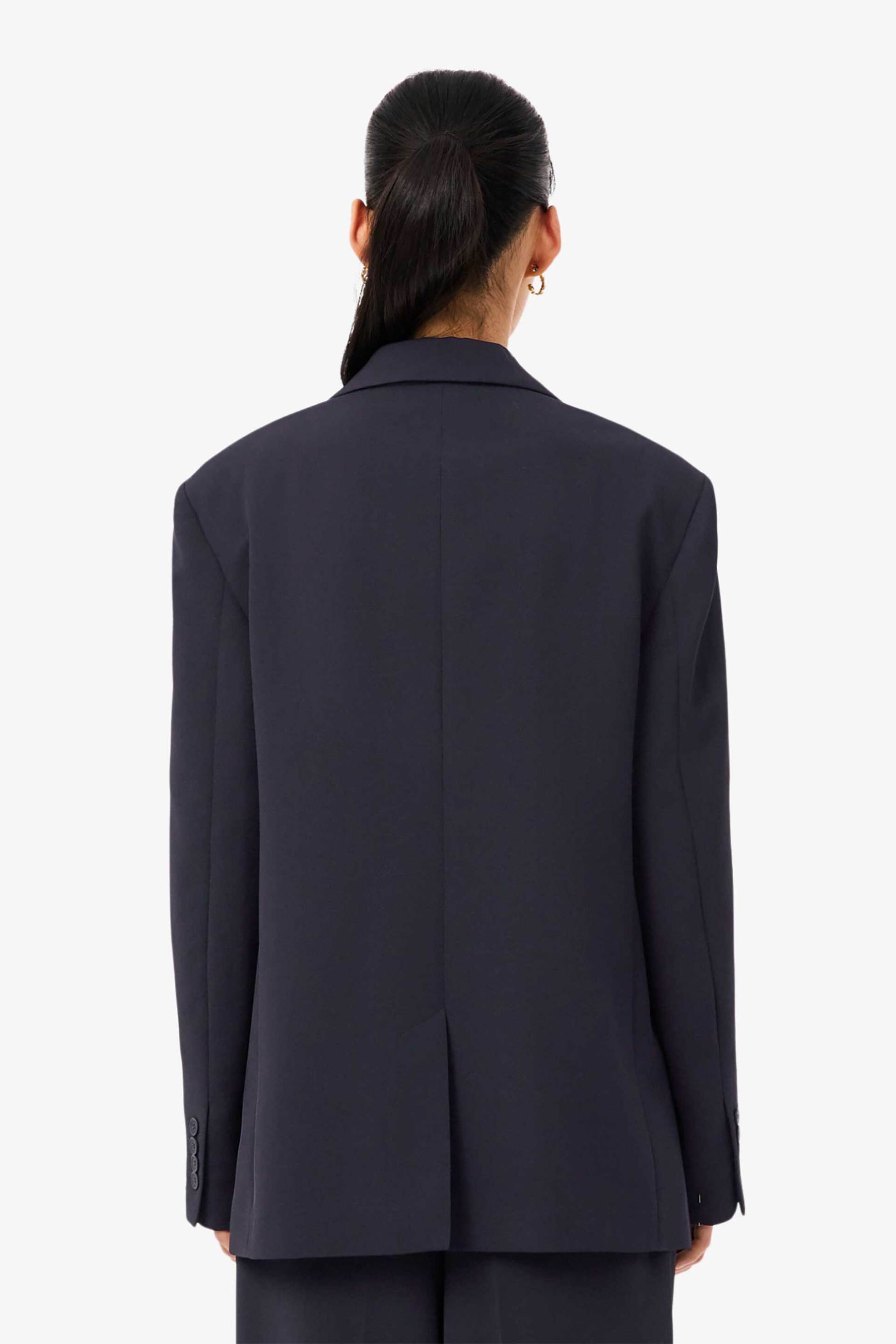 LACOSTE Lacoste γυναικείο σακάκι πικέ Relaxed Fit - VF0262 Μπλε Σκούρο - 3