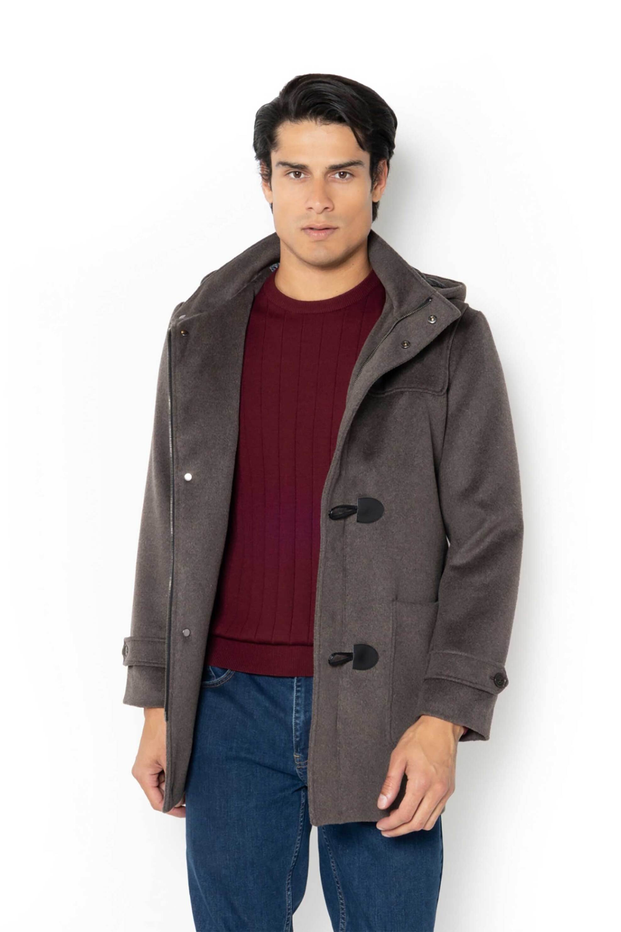 THE BOSTONIANS The Bostonians ανδρικό παλτό montgomery με κουκούλα Regular Fit - W2490T729 Καφέ