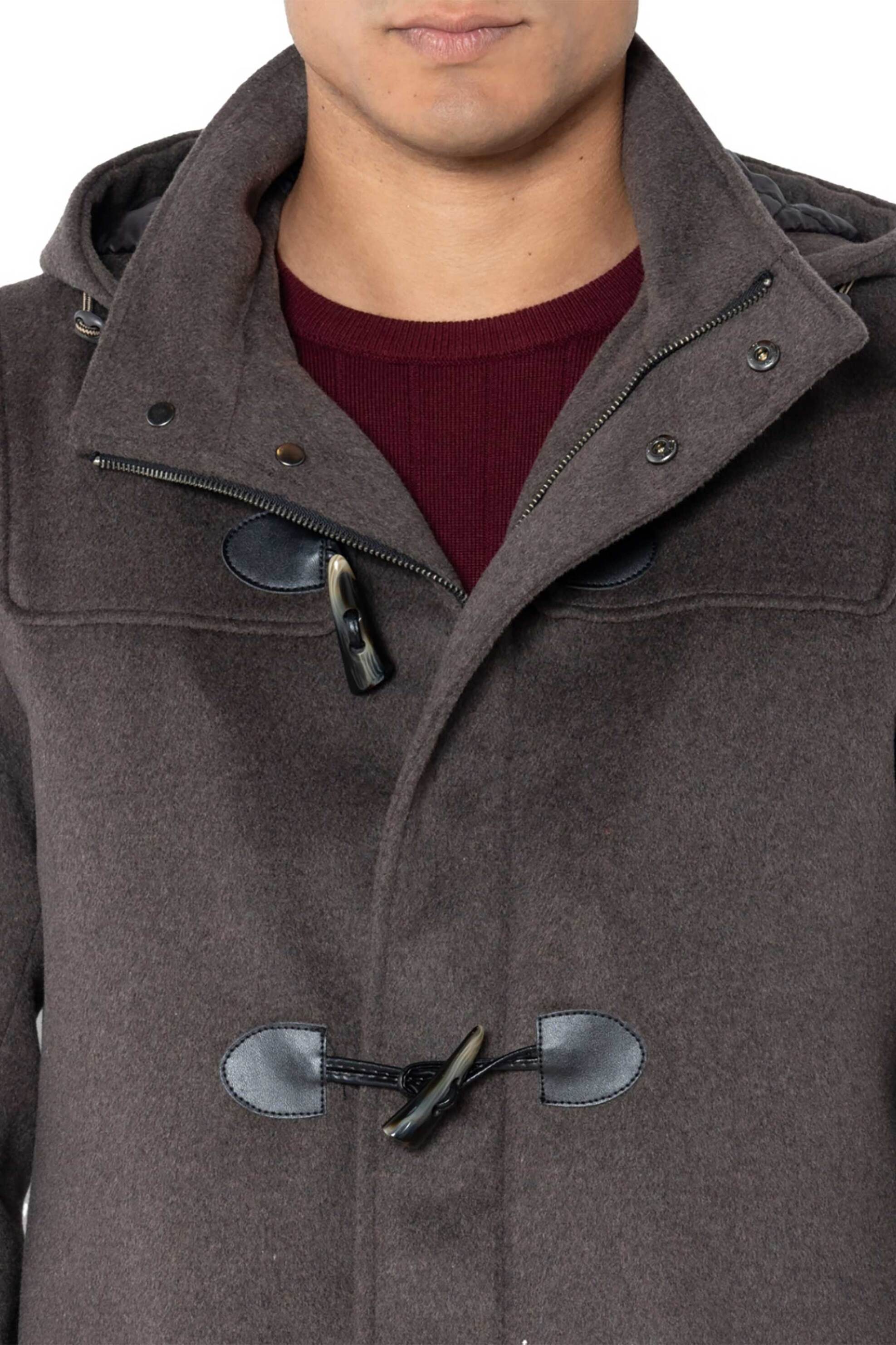 The Bostonians ανδρικό παλτό montgomery με κουκούλα Regular Fit - W2490T729 Καφέ φωτογραφία