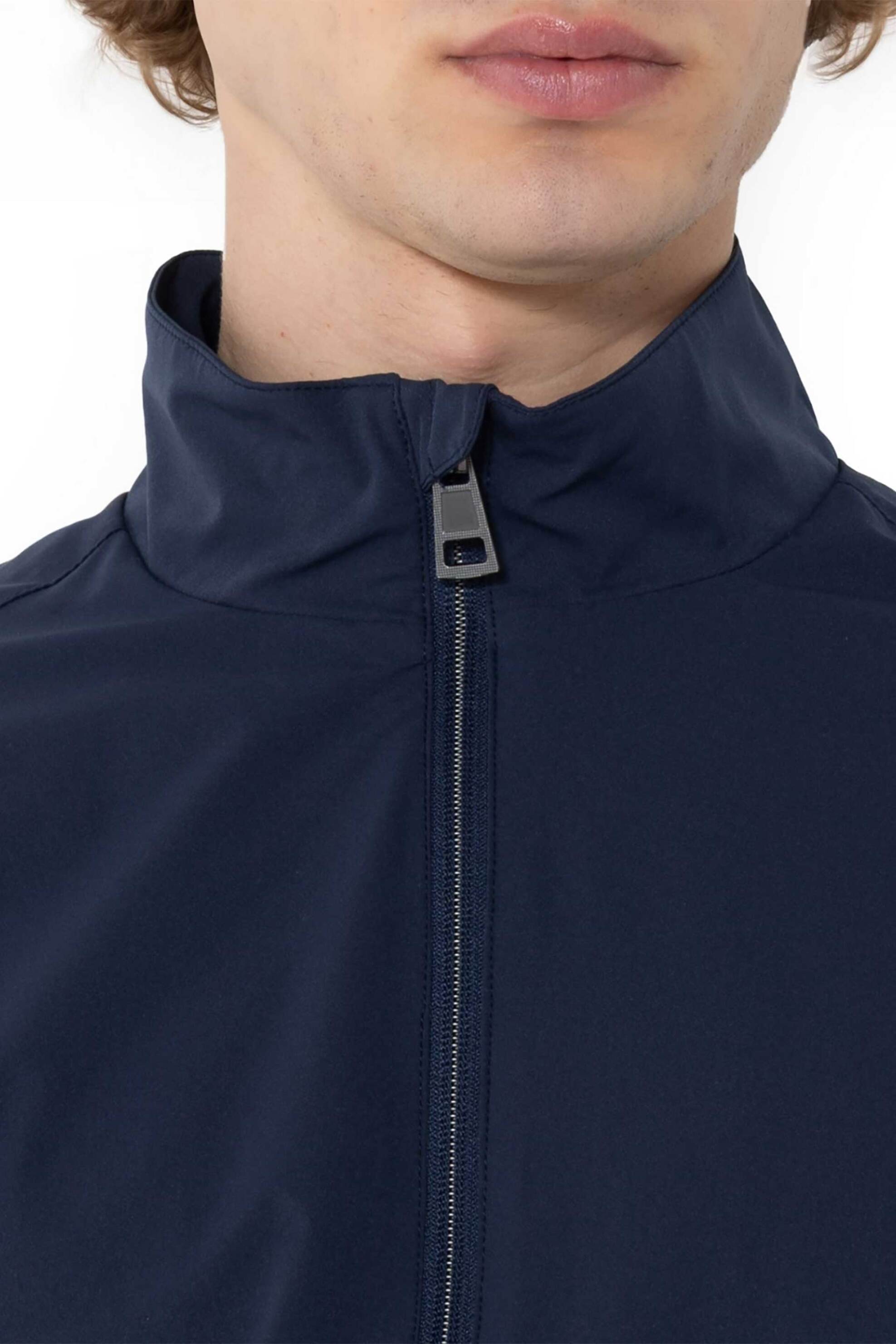 The Bostonians ανδρικό μπουφάν bomber μονόχρωμο με ψηλό λαιμό Regular Fit - W2675T940 Μπλε Σκούρο φωτογραφία