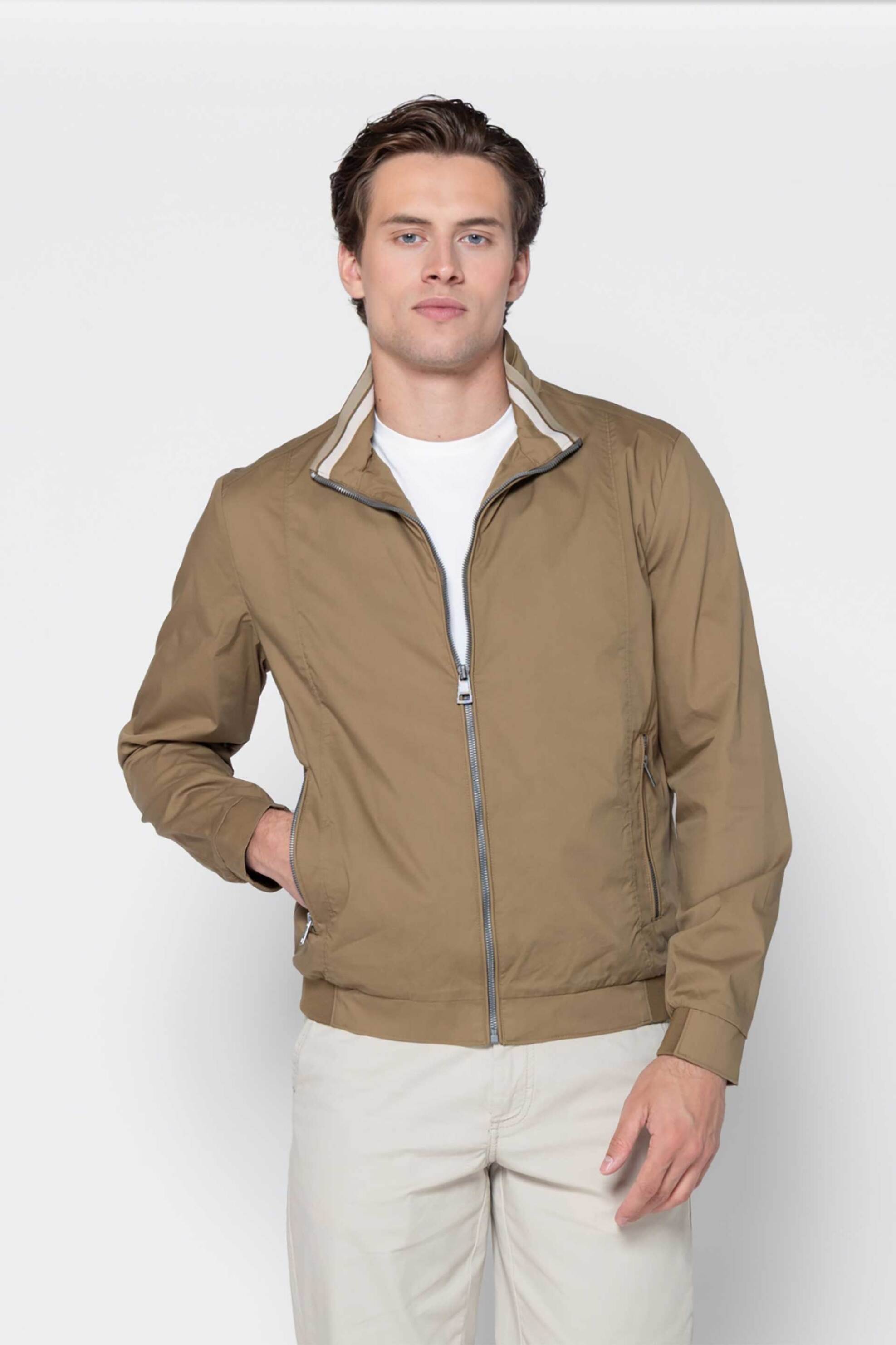 The Bostonians ανδρικό bomber jacket Regular Fit - W2896T23A Καφέ Ανοιχτό