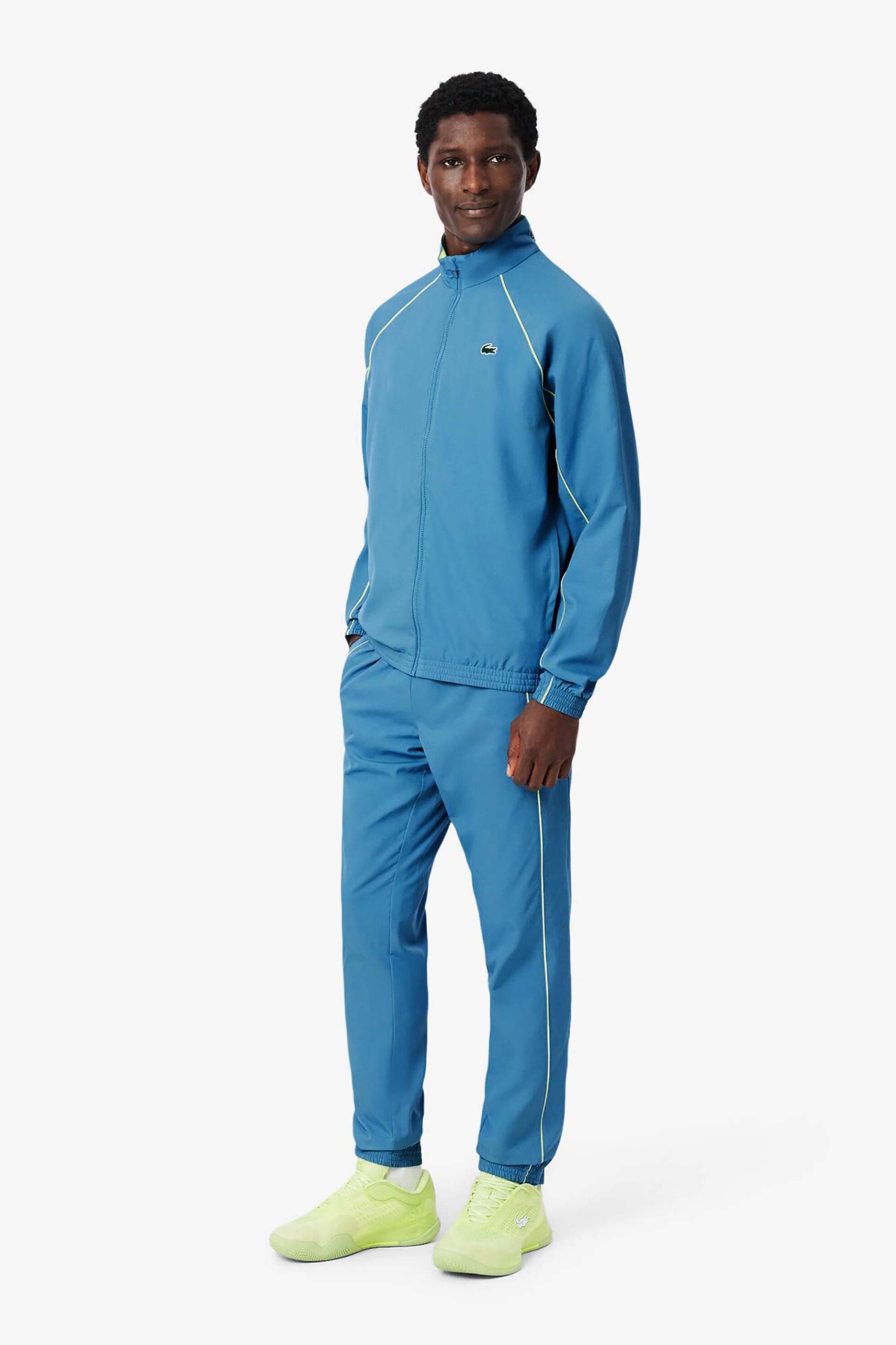 Lacoste σετ ανδρική φόρμα αδιάβροχη με contrast ρίγα και λογότυπο Regular Fit - WH0265 Μπλε Mirage