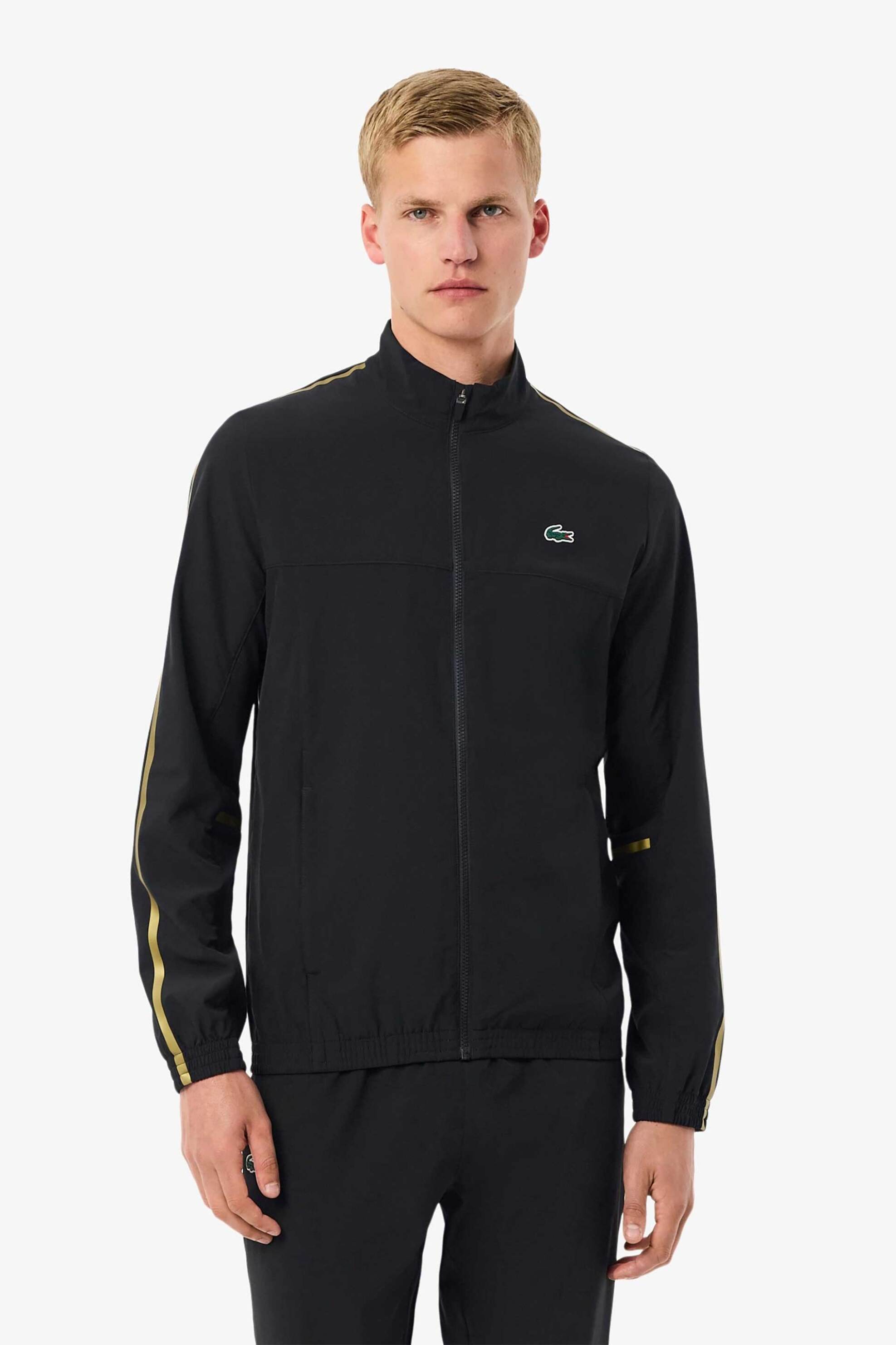 Lacoste ανδρικό σετ φόρμας με ζακέτα φούτερ και παντελόνι φόρμας "Lacoste Tennis x Novak Djokovic" - WH4752 Μαύρο φωτογραφία