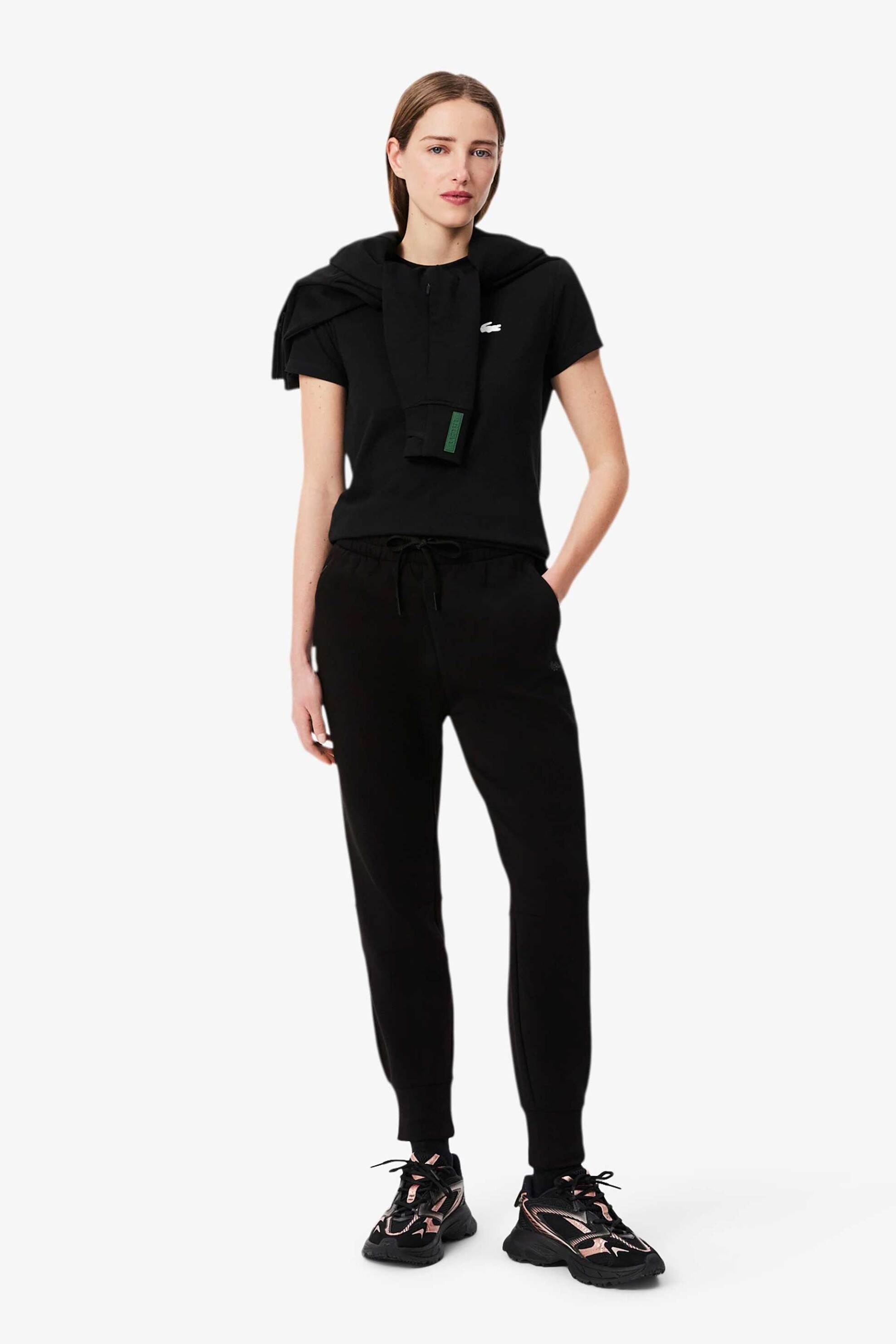 LACOSTE Lacoste γυναικείο παντελόνι φόρμας με λογότυπο Tapered Fit - XF0343 Μαύρο