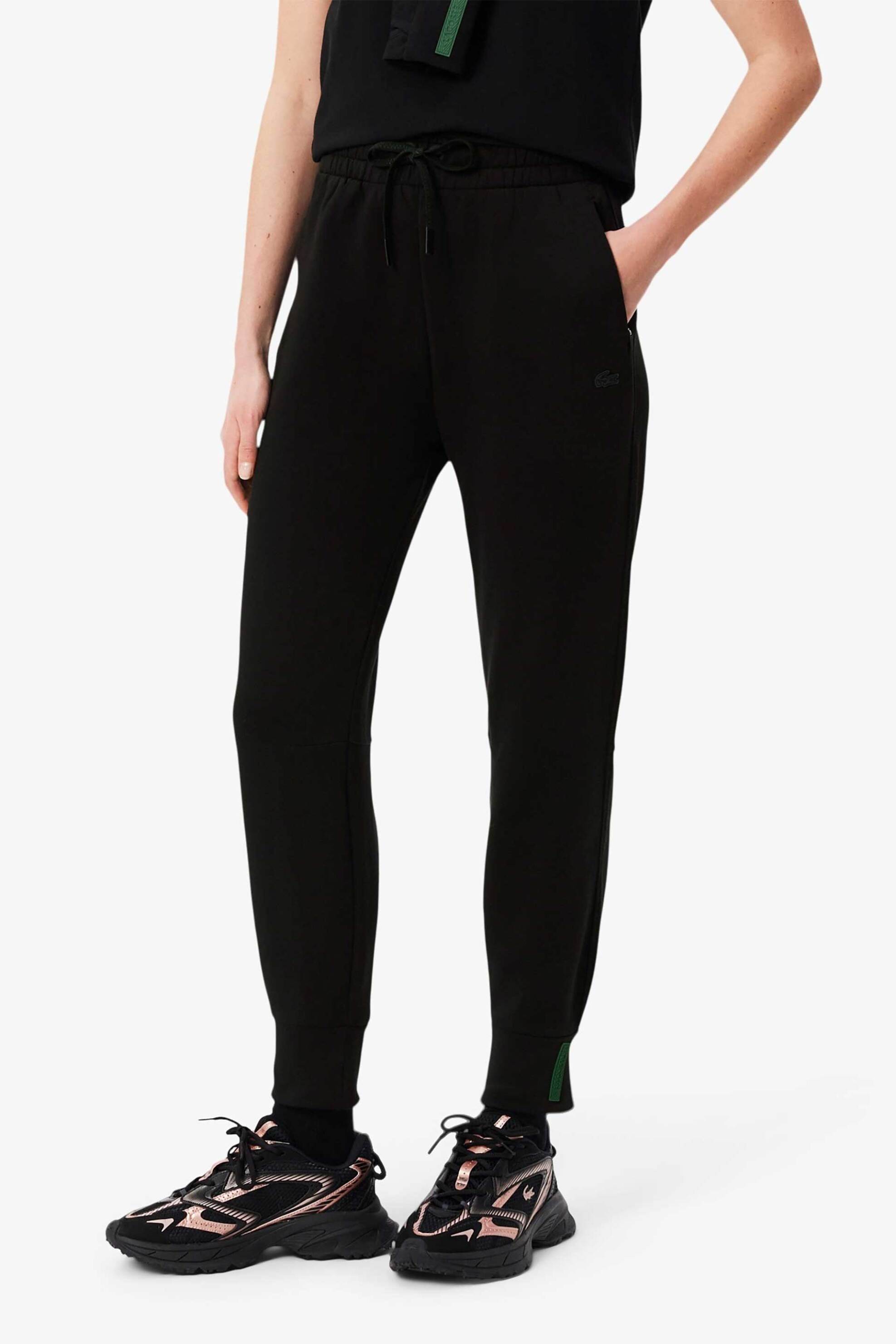 Lacoste γυναικείο παντελόνι φόρμας με λογότυπο Tapered Fit - XF0343 Μαύρο φωτογραφία