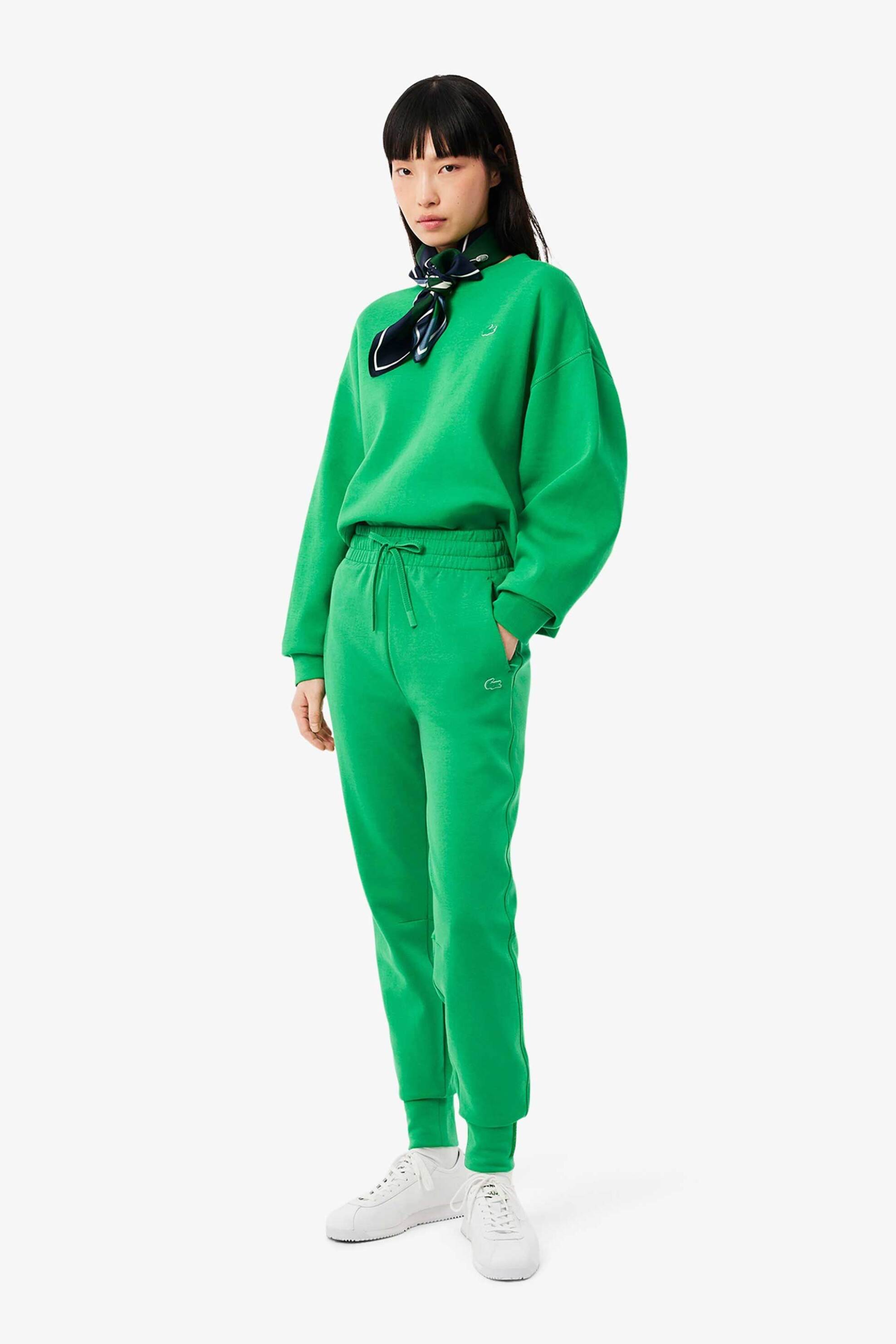 LACOSTE Lacoste γυναικείο παντελόνι φόρμας με λογότυπο Tapered Fit - XF0343 Πράσινο