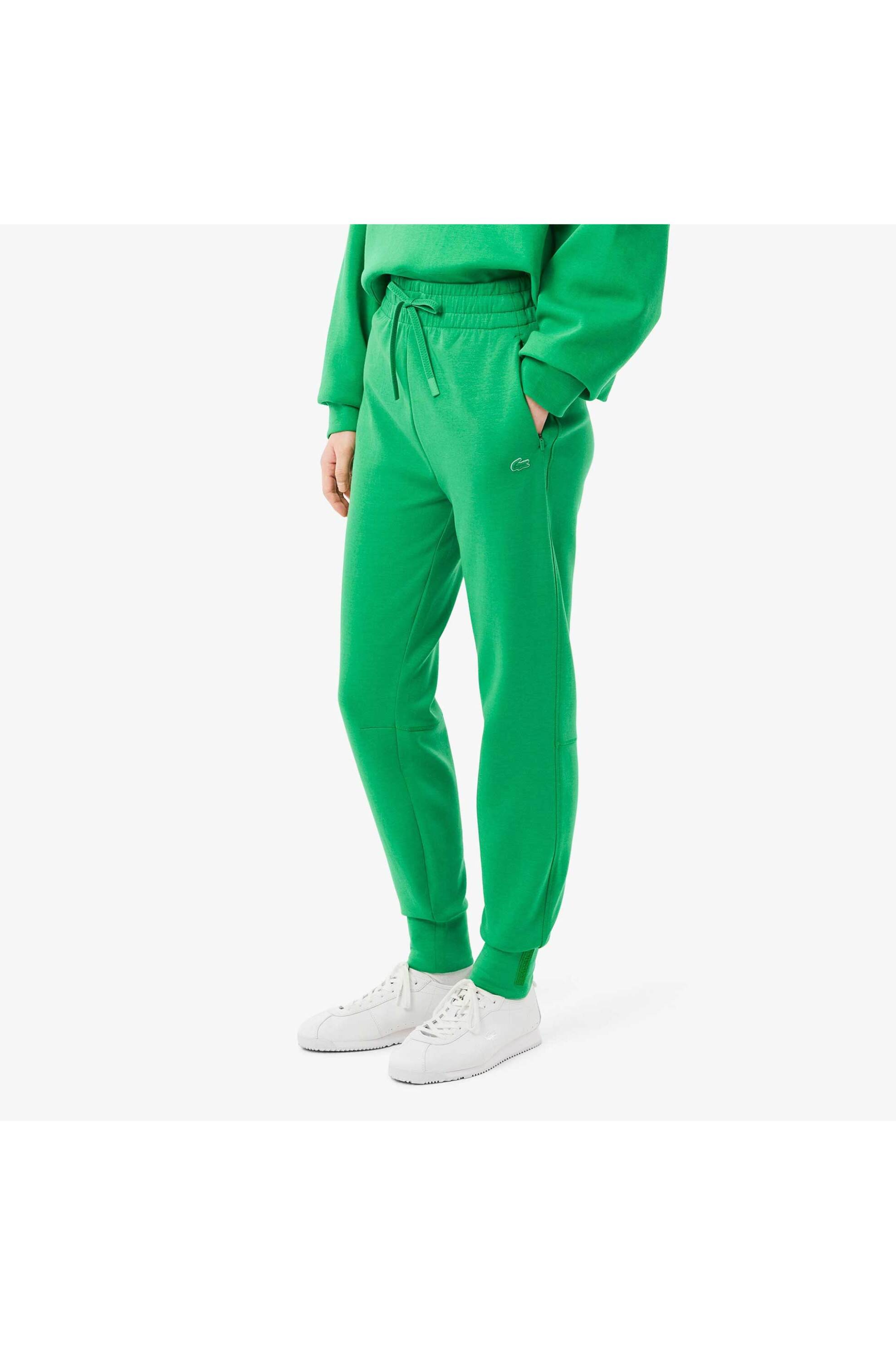 Lacoste γυναικείο παντελόνι φόρμας με λογότυπο Tapered Fit - XF0343 Πράσινο φωτογραφία