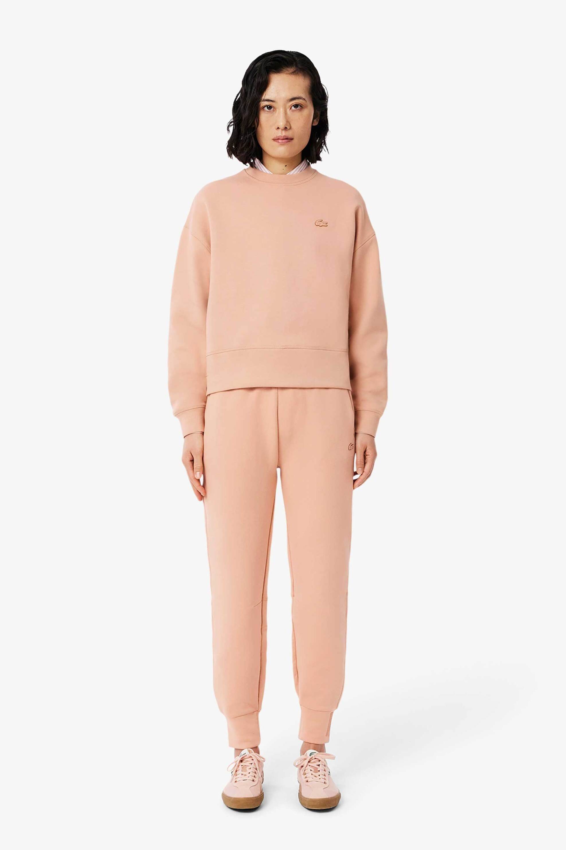 LACOSTE Lacoste γυναικείο παντελόνι φόρμας με λογότυπο Tapered Fit - XF0343 Καφέ Latte