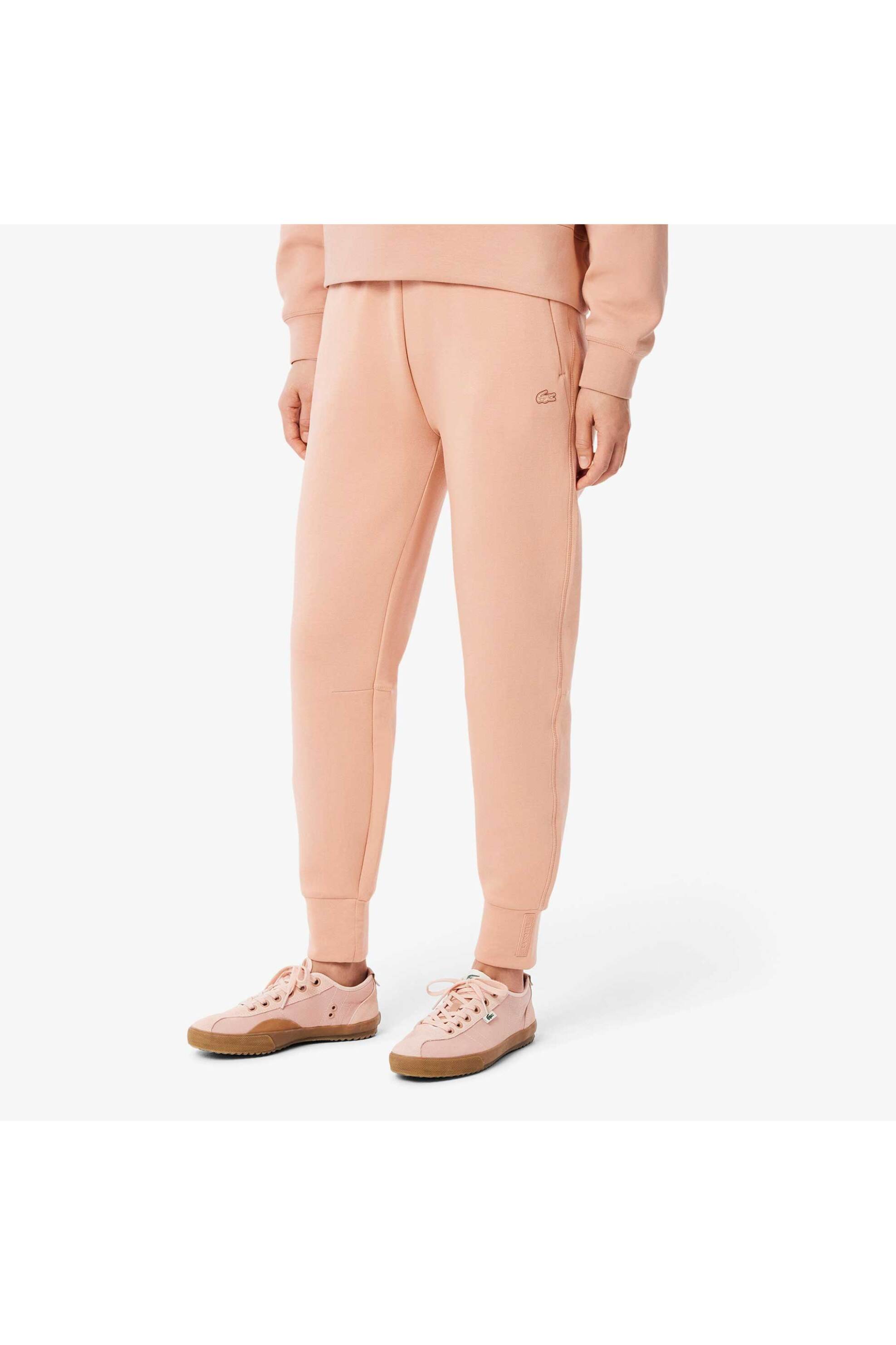 Lacoste γυναικείο παντελόνι φόρμας με λογότυπο Tapered Fit - XF0343 Καφέ Latte φωτογραφία