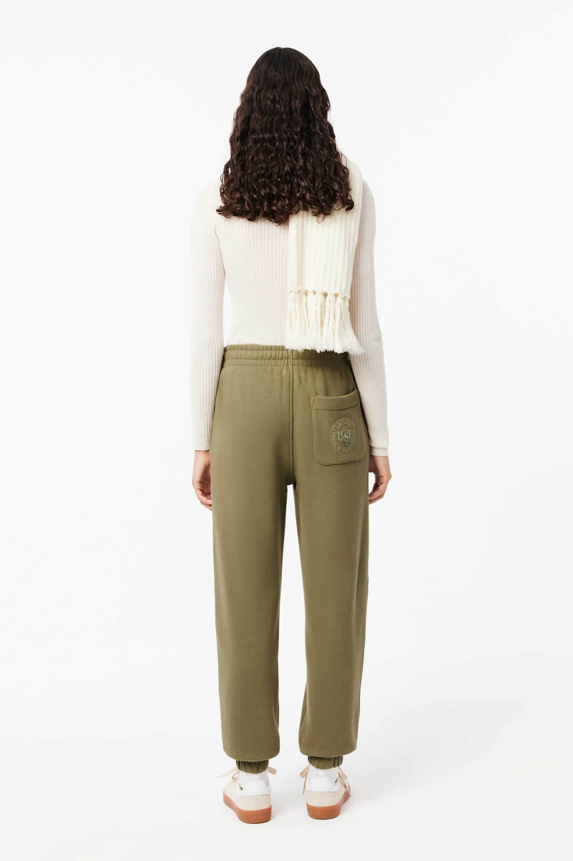 Lacoste γυναικείο παντελόνι φόρμας με κεντημένο λογότυπο στο πίσω μέρος - XF2647-00 Λαδί φωτογραφία