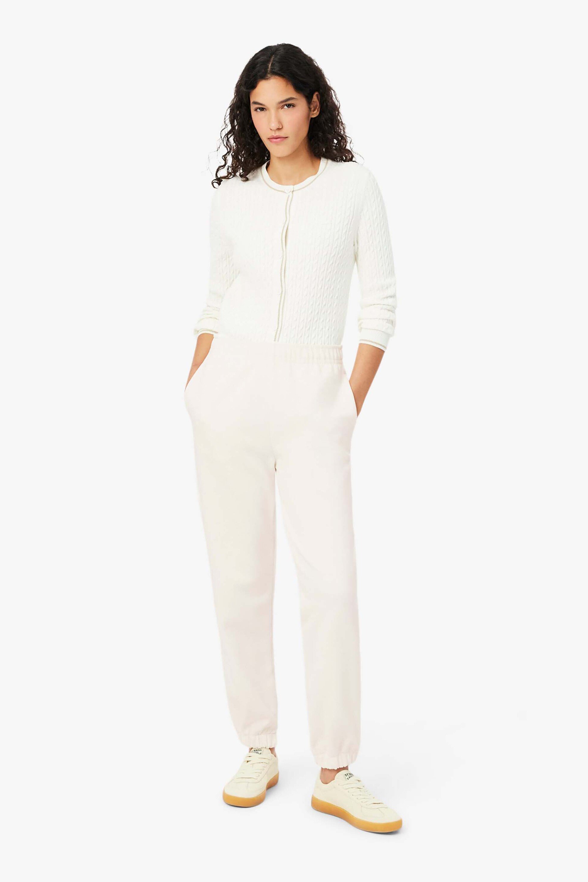 LACOSTE Lacoste γυναικείο παντελόνι φόρμας πικέ Straight Fit - XF5244-00 Λευκό